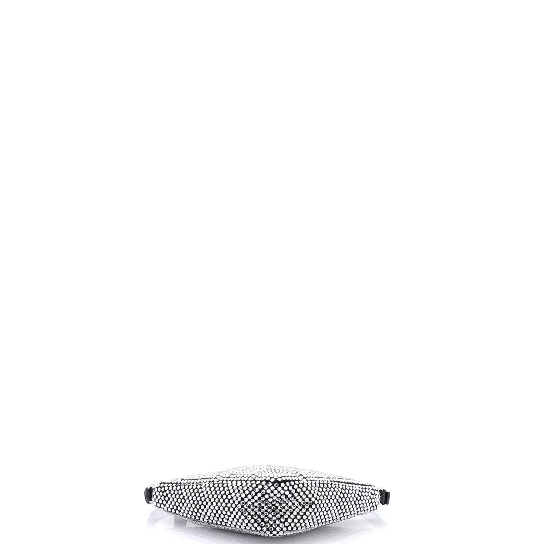 Triangle Top Handle Pouch Bag Crystal Embellished Satin Mini - Image 4