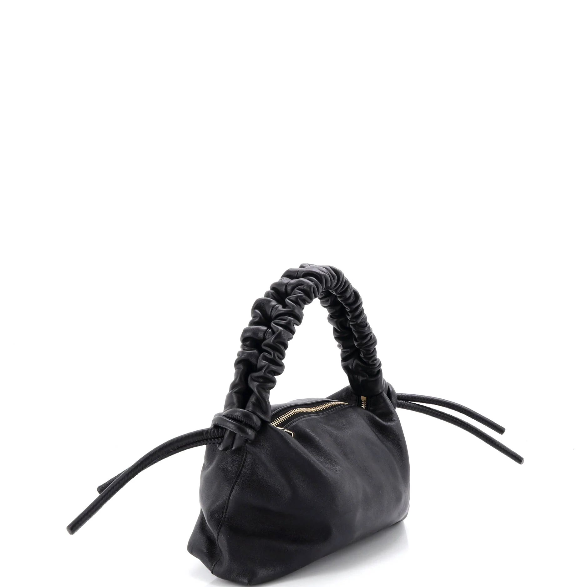 Drawstring Top Handle Bag Leather Mini - Image 2