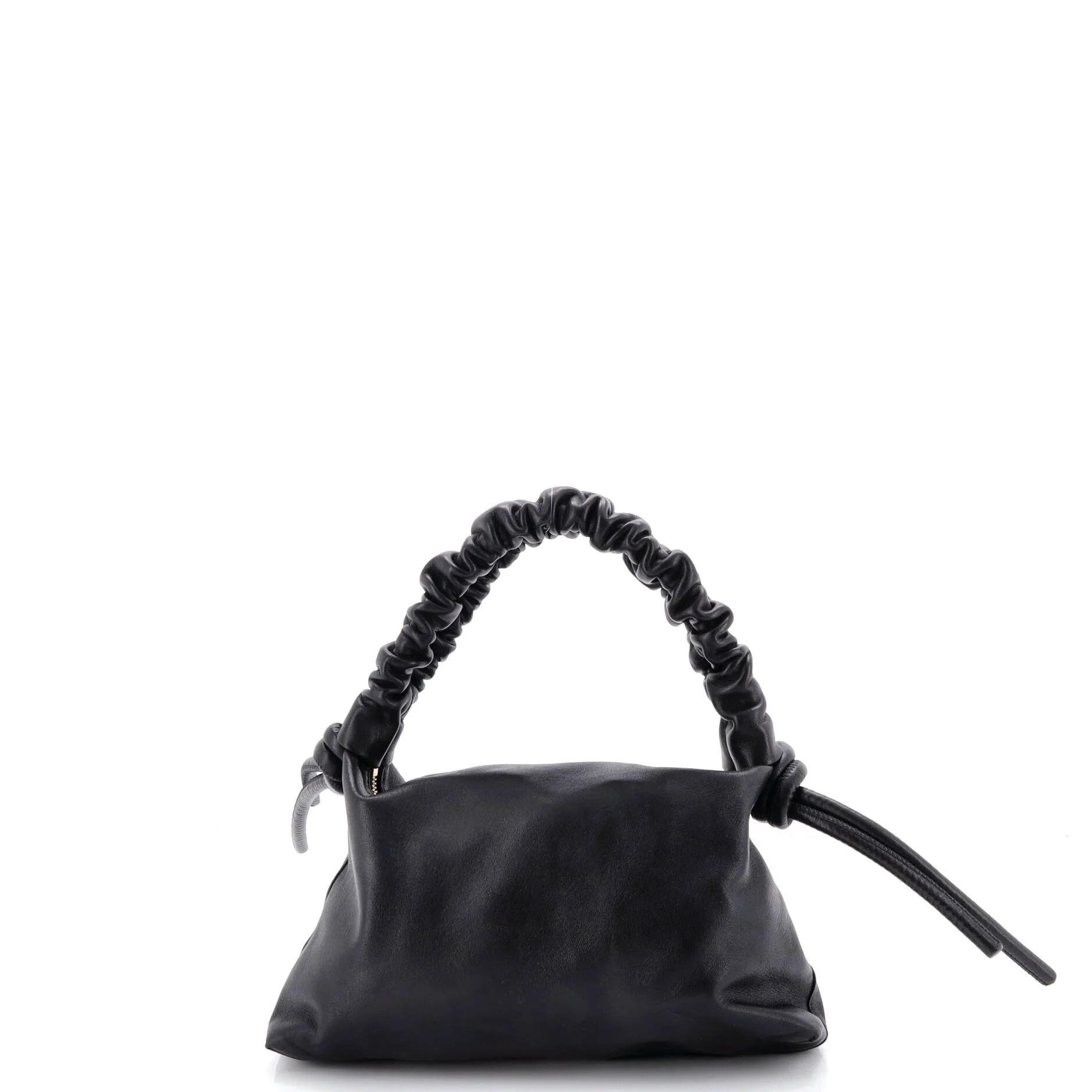 Drawstring Top Handle Bag Leather Mini - Image 3