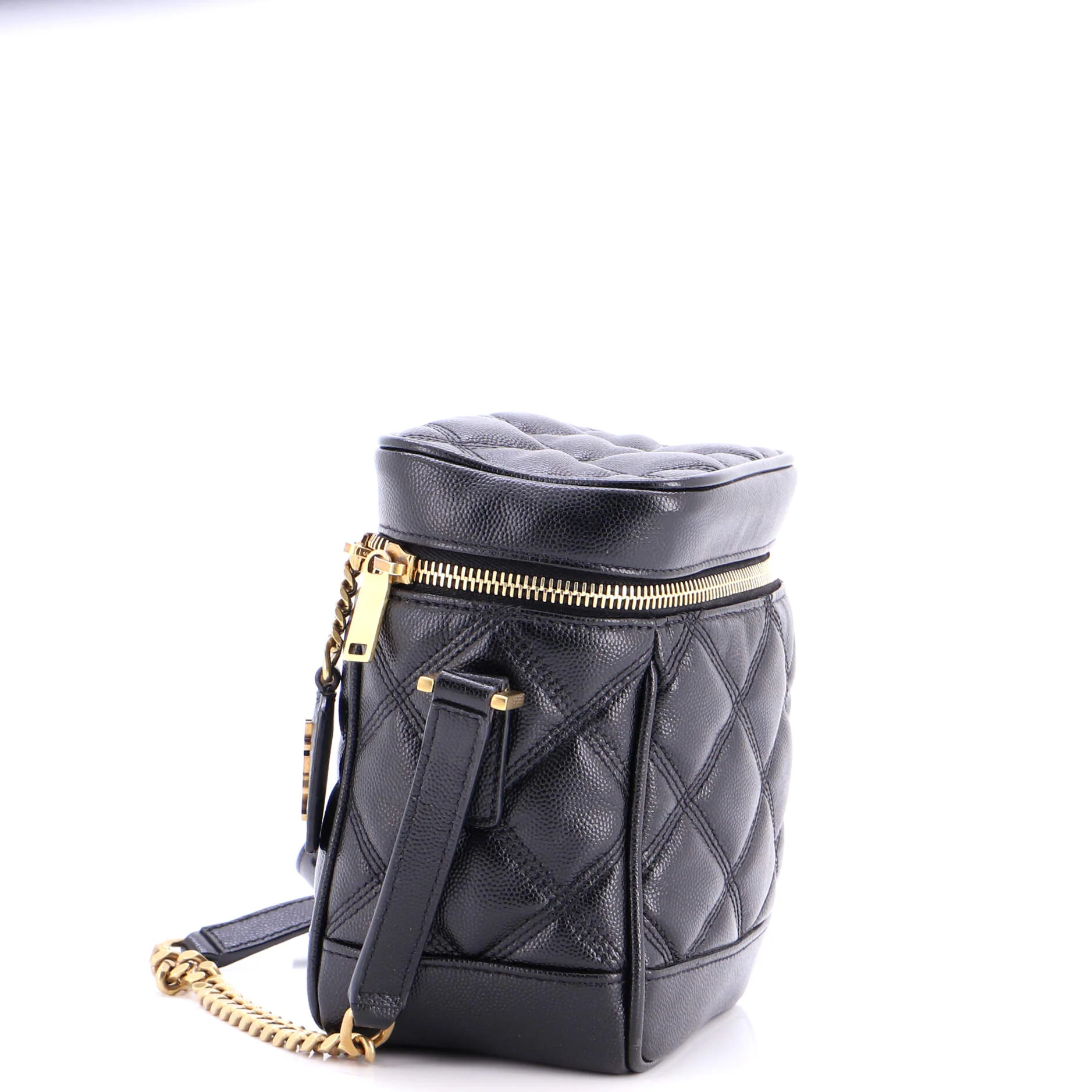 80's Vanity Bag Quilted Leather - Image 2