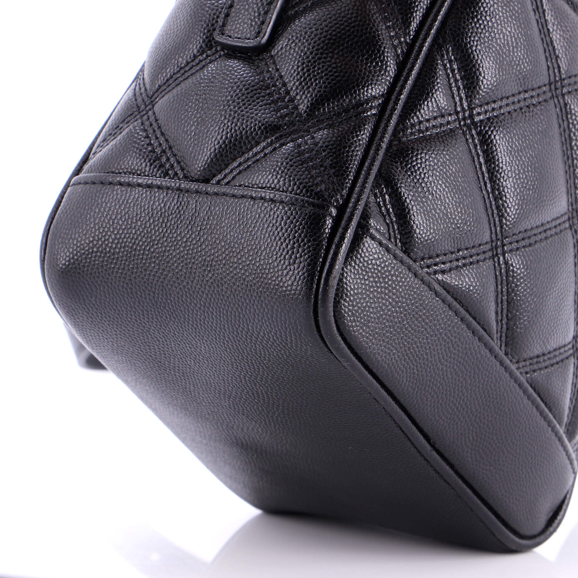 80's Vanity Bag Quilted Leather - Image 6