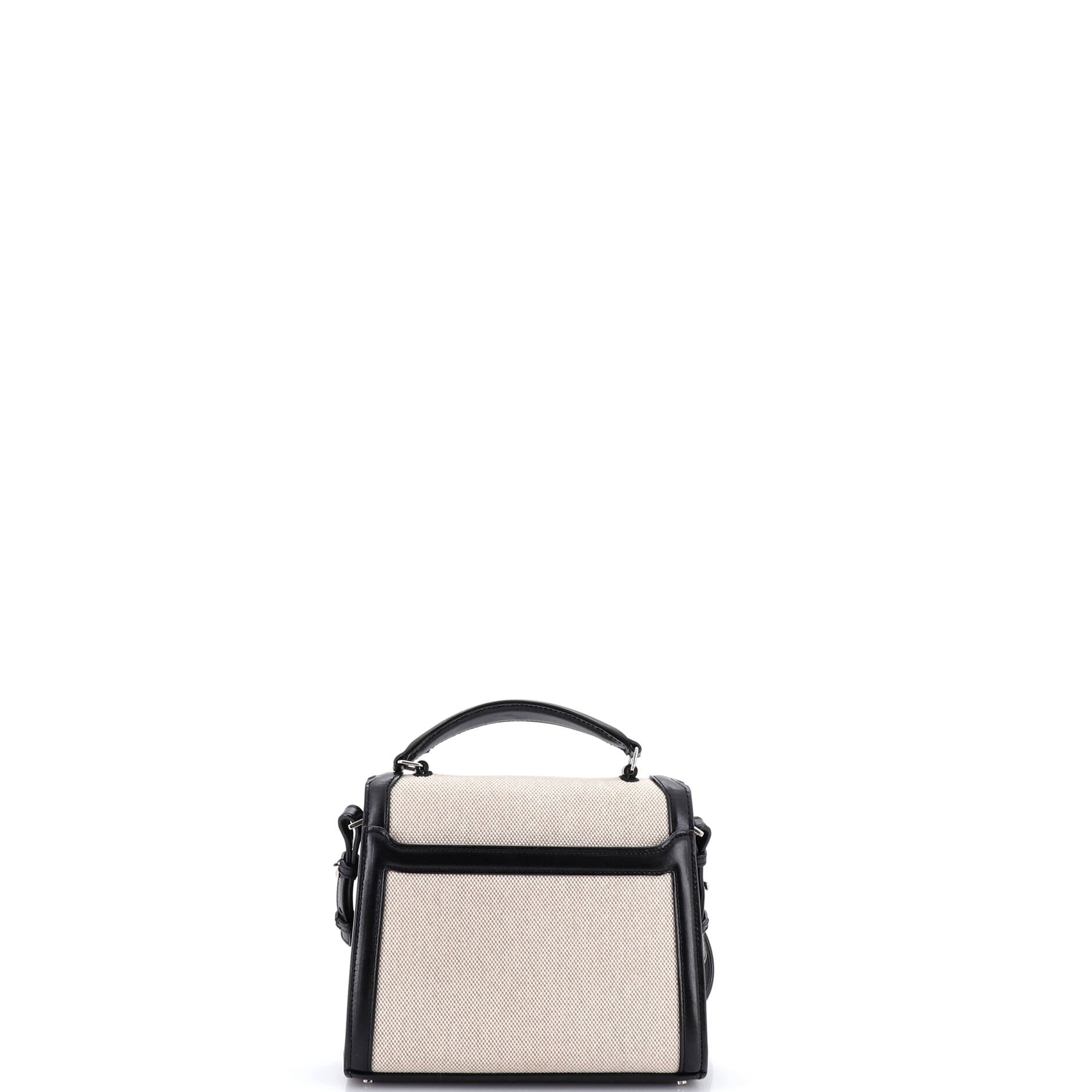 Cassandra Top Handle Bag Canvas with Leather Mini - Image 3