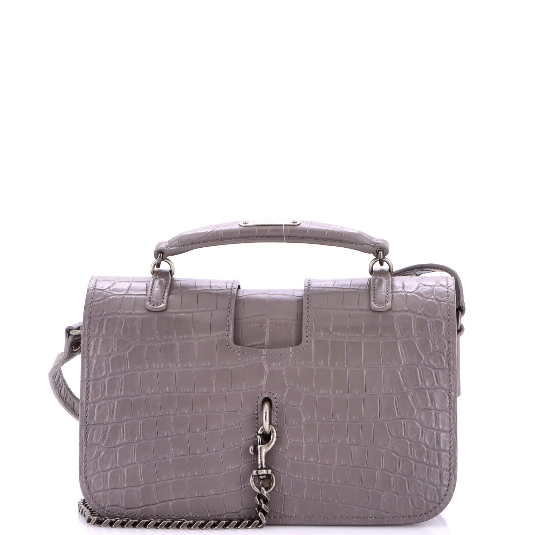 Charlotte Messenger Bag Crocodile Embossed Leather Medium