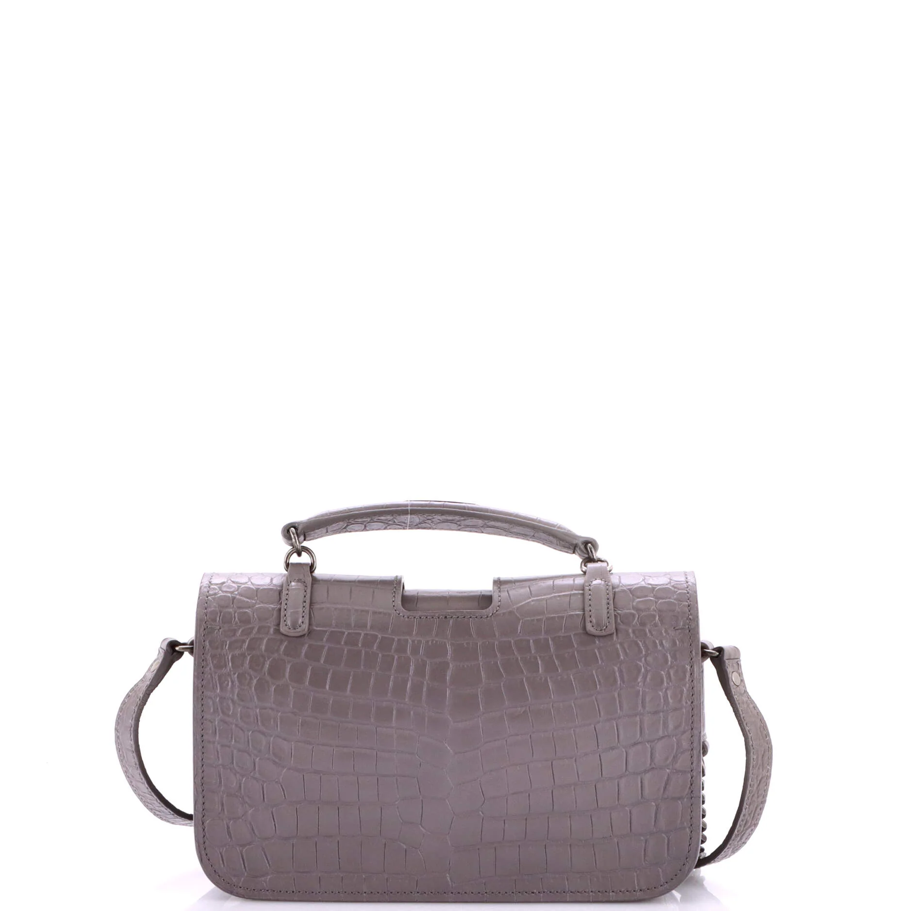 Charlotte Messenger Bag Crocodile Embossed Leather Medium - Image 3