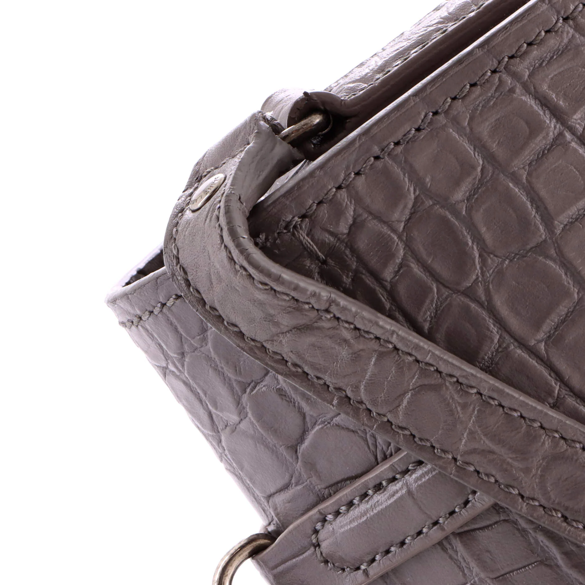 Charlotte Messenger Bag Crocodile Embossed Leather Medium - Image 6