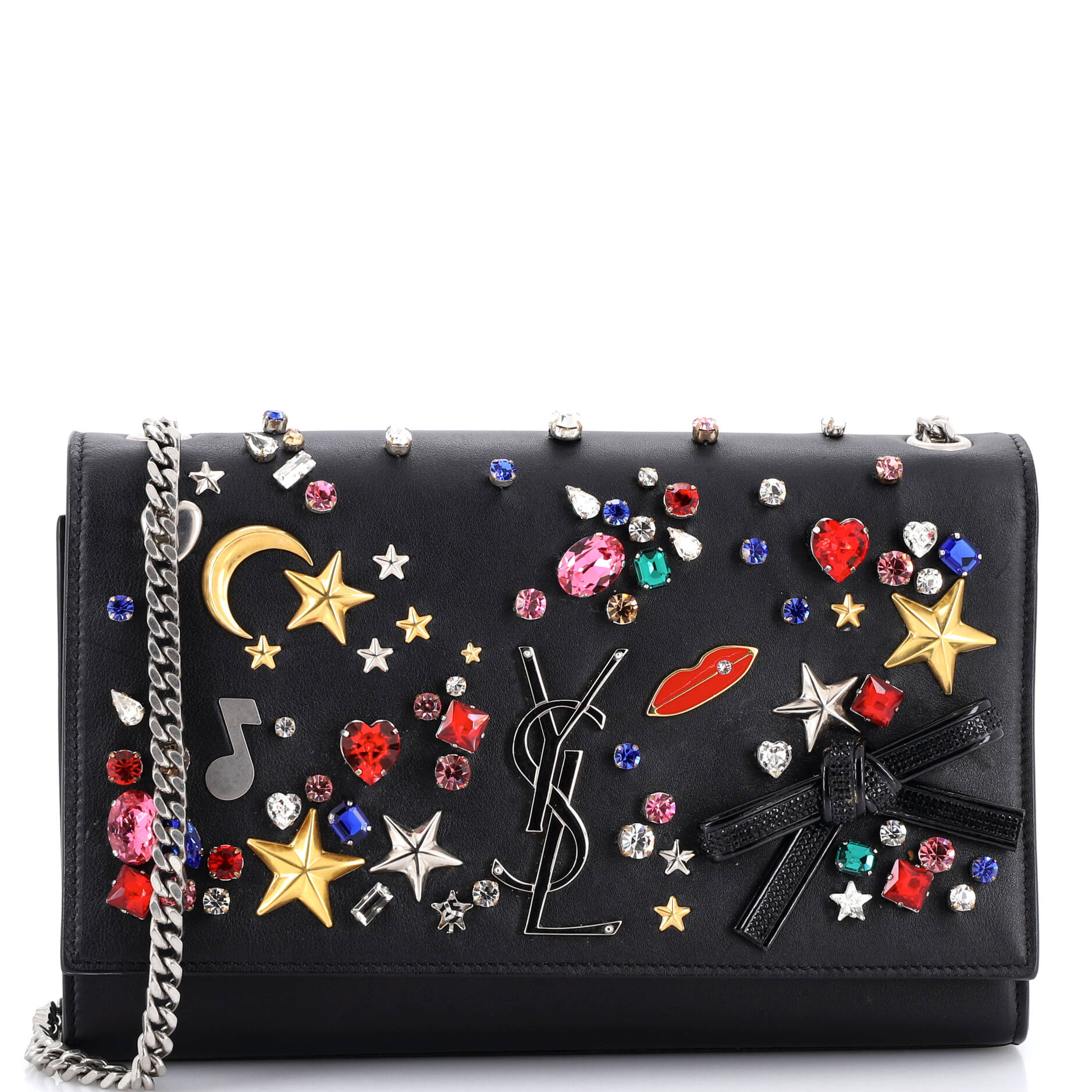 Classic Monogram Crossbody Bag Embellished Leather Medium