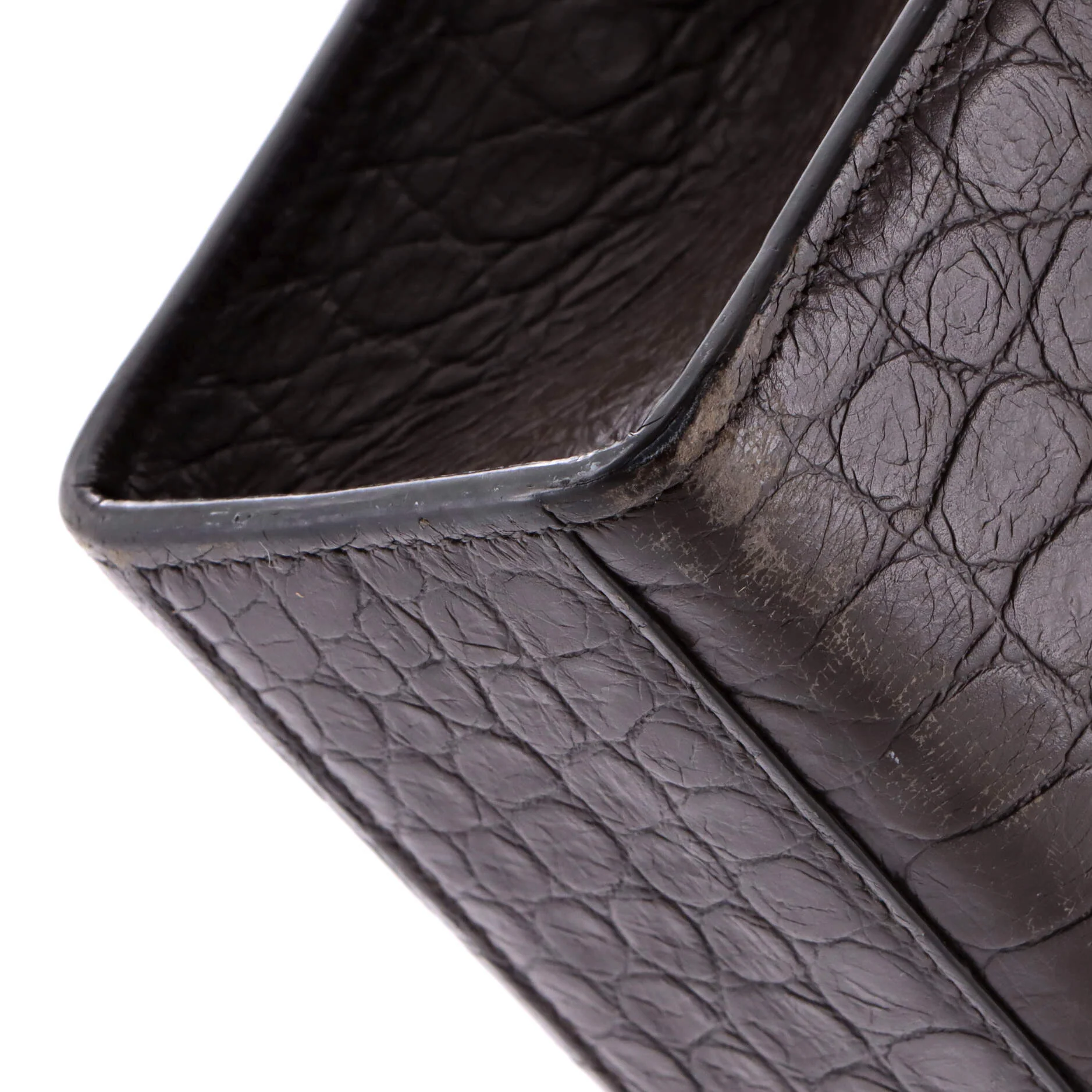 Classic Monogram Envelope Satchel Crocodile Embossed Leather Large - Image 6