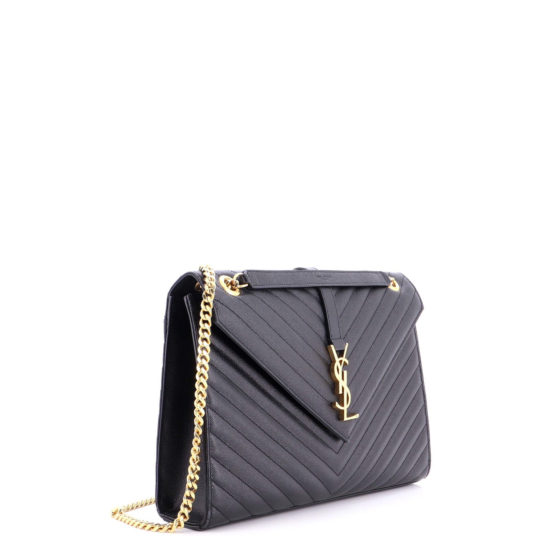 Classic Monogram Envelope Satchel Matelasse Chevron Leather Large - Image 2