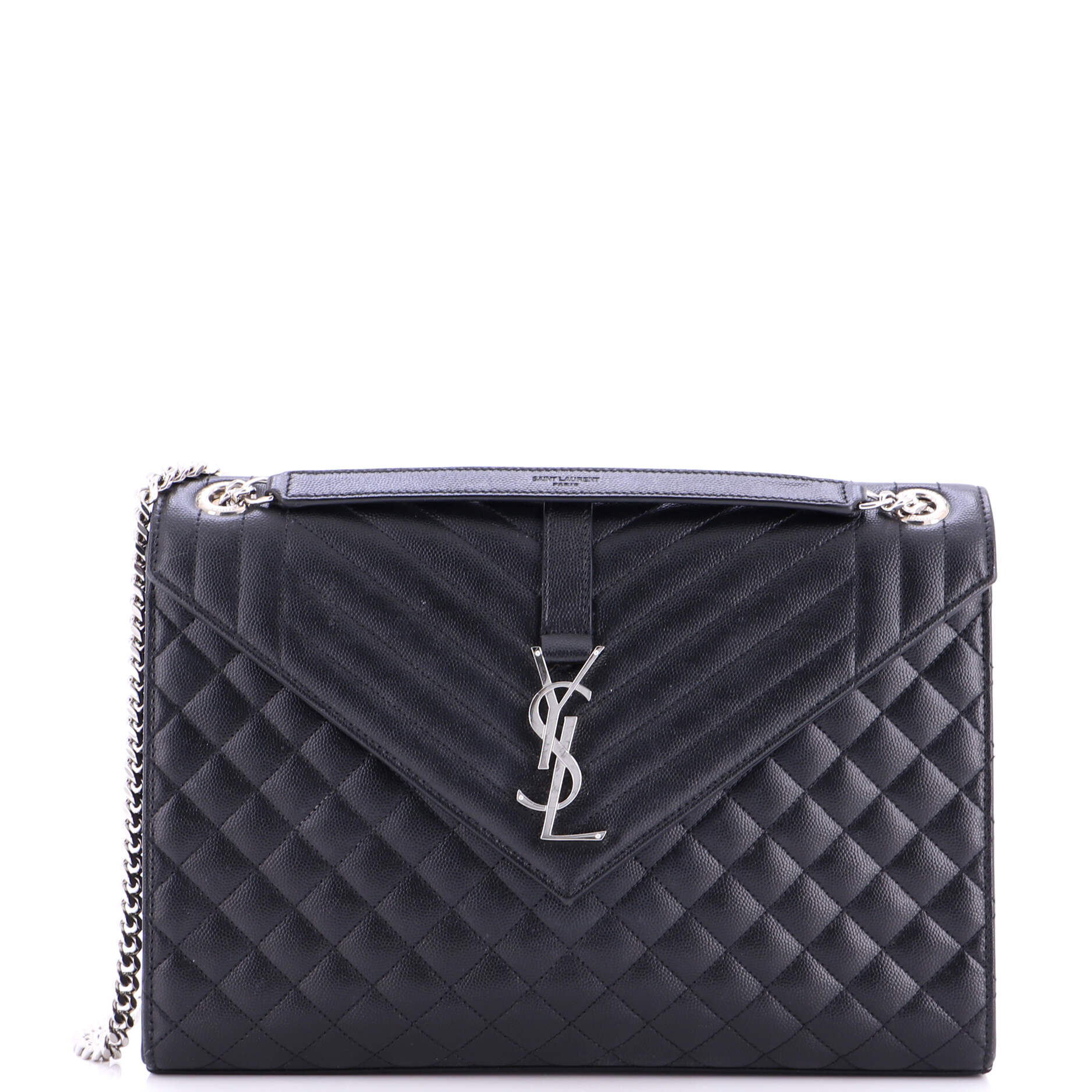 Classic Monogram Envelope Satchel Mixed Matelasse Leather Large