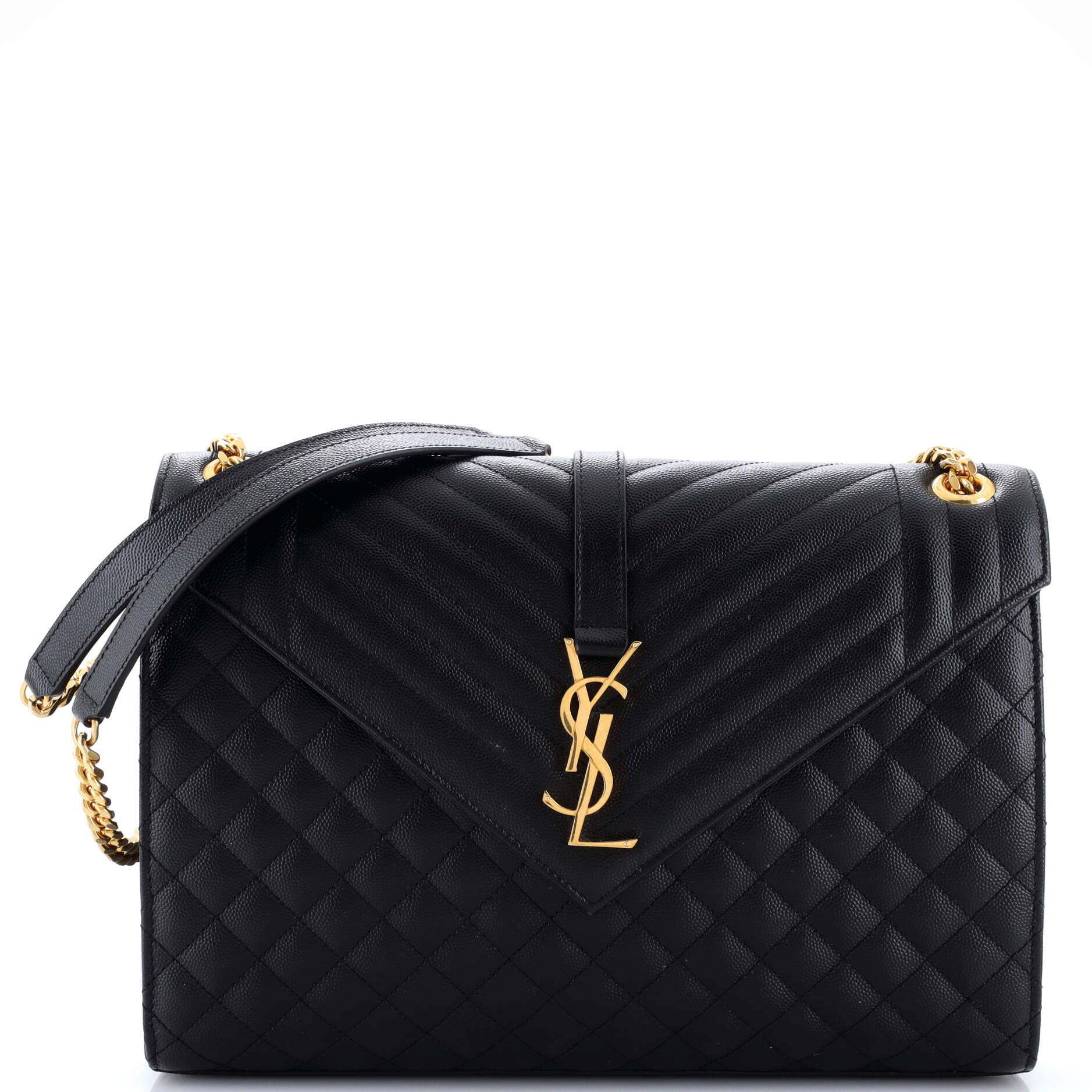 Classic Monogram Envelope Satchel Mixed Matelasse Leather Large