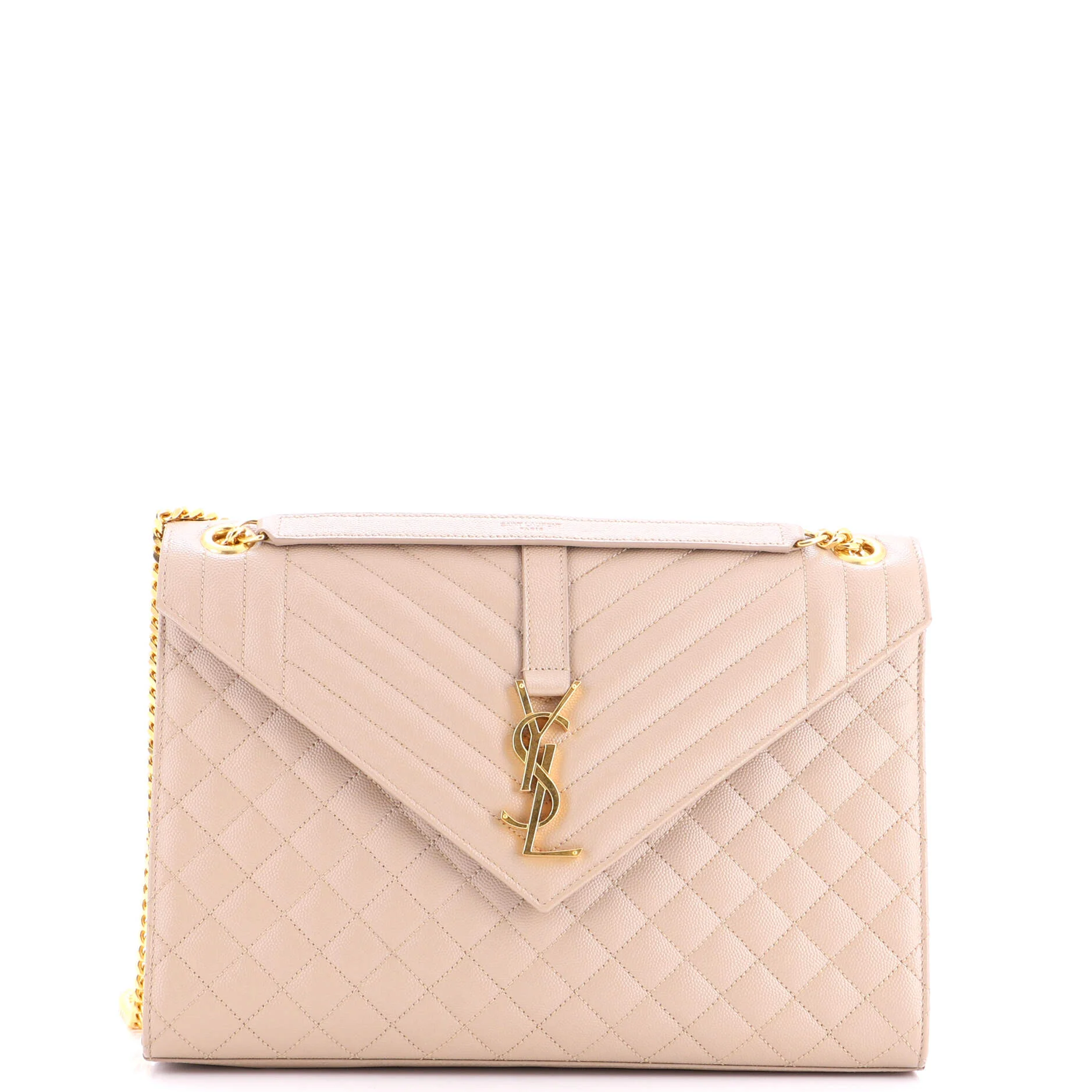 Classic Monogram Envelope Satchel Mixed Matelasse Leather Large