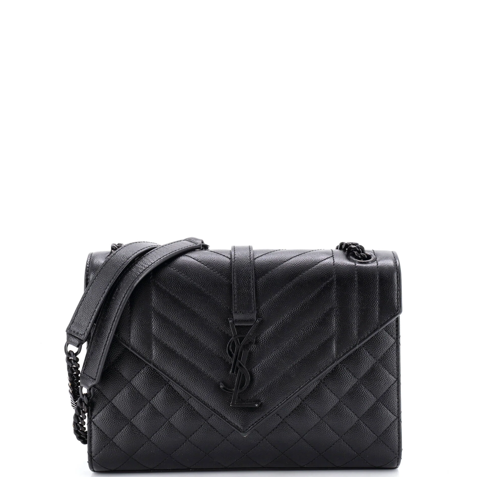 Classic Monogram Envelope Satchel Mixed Matelasse Leather Medium