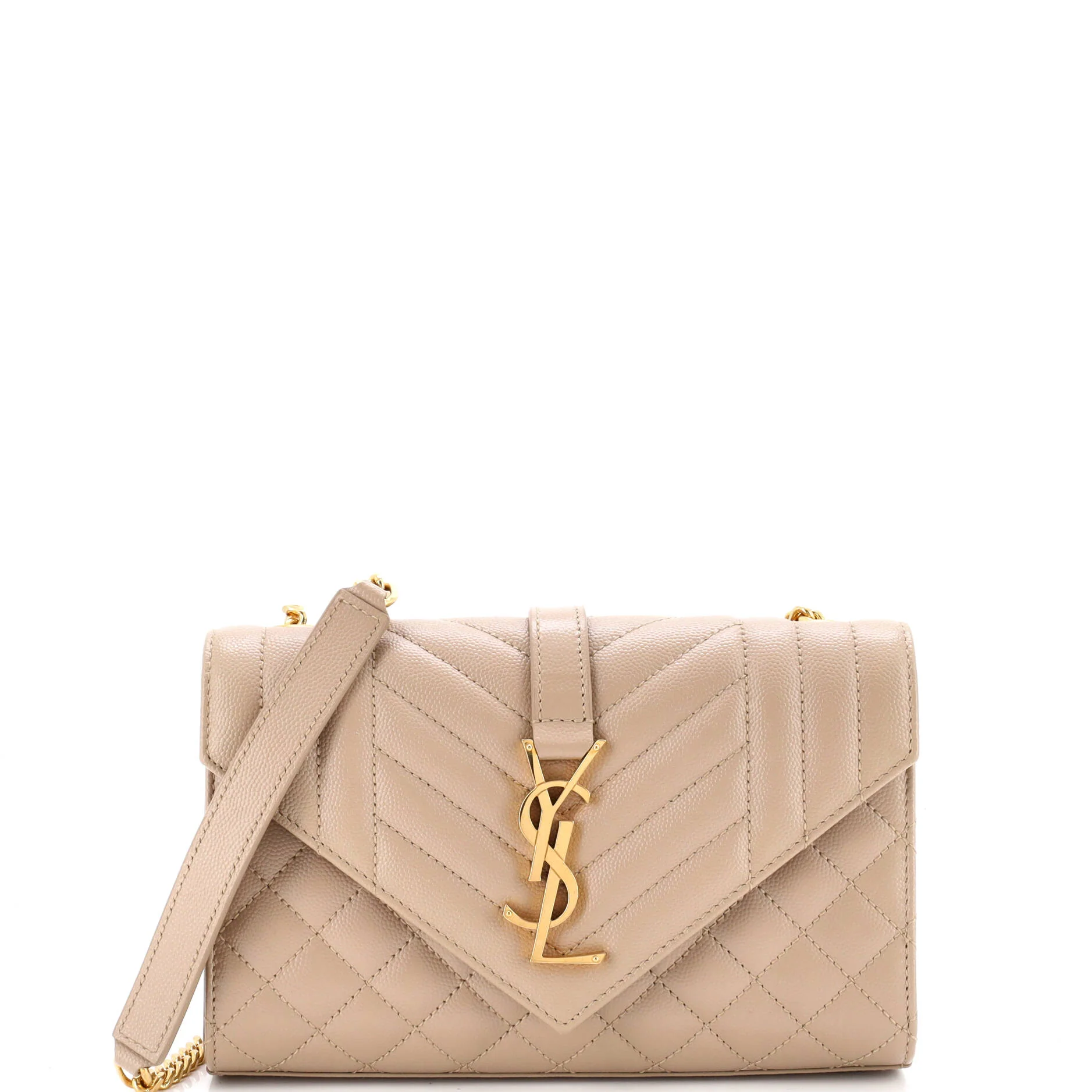 Classic Monogram Envelope Satchel Mixed Matelasse Leather Small