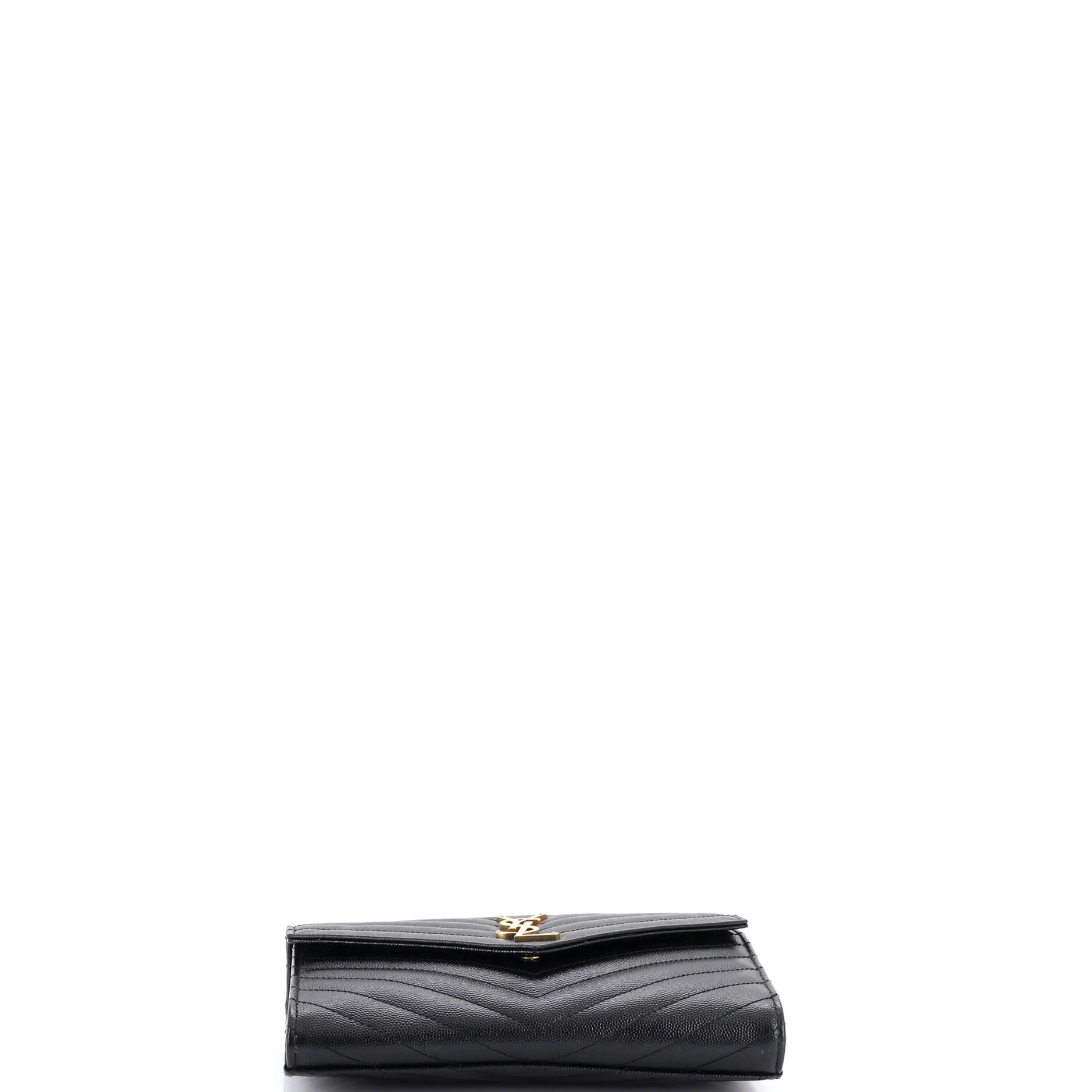 Classic Monogram Envelope Wristlet Clutch Matelasse Chevron Leather - Image 4