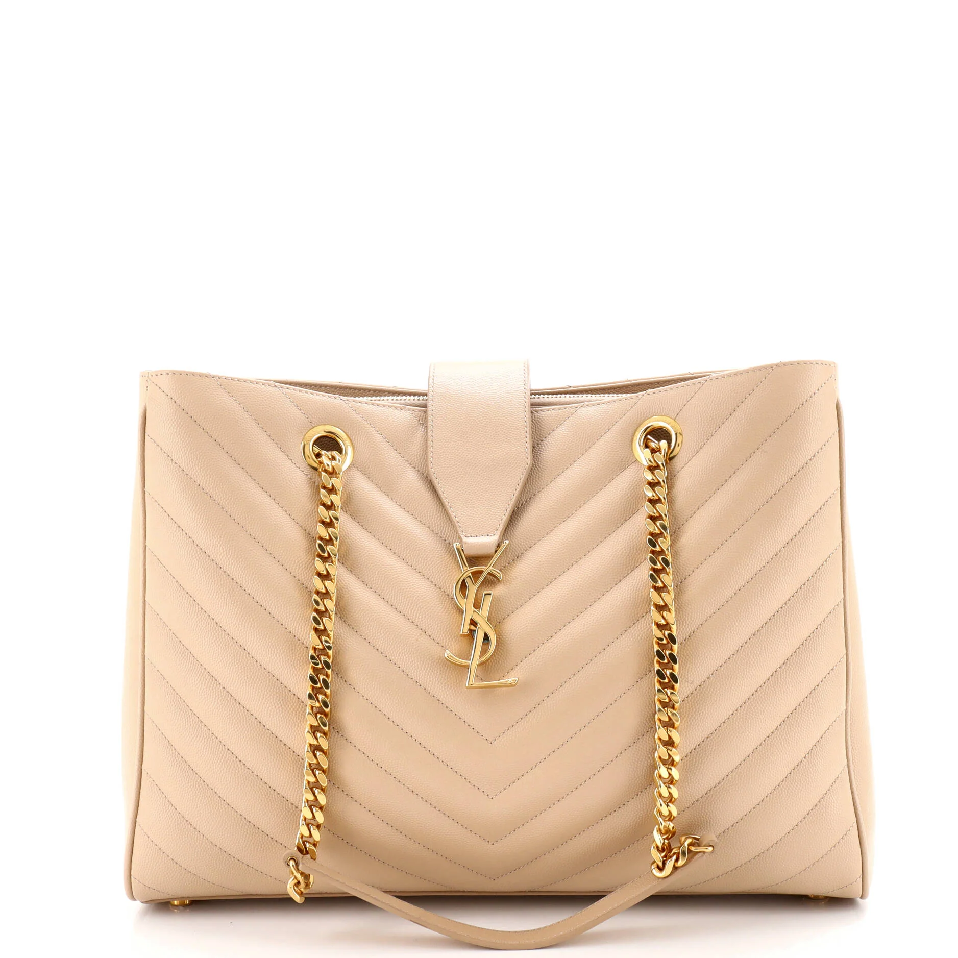 Classic Monogram Shopper Matelasse Chevron Leather Large