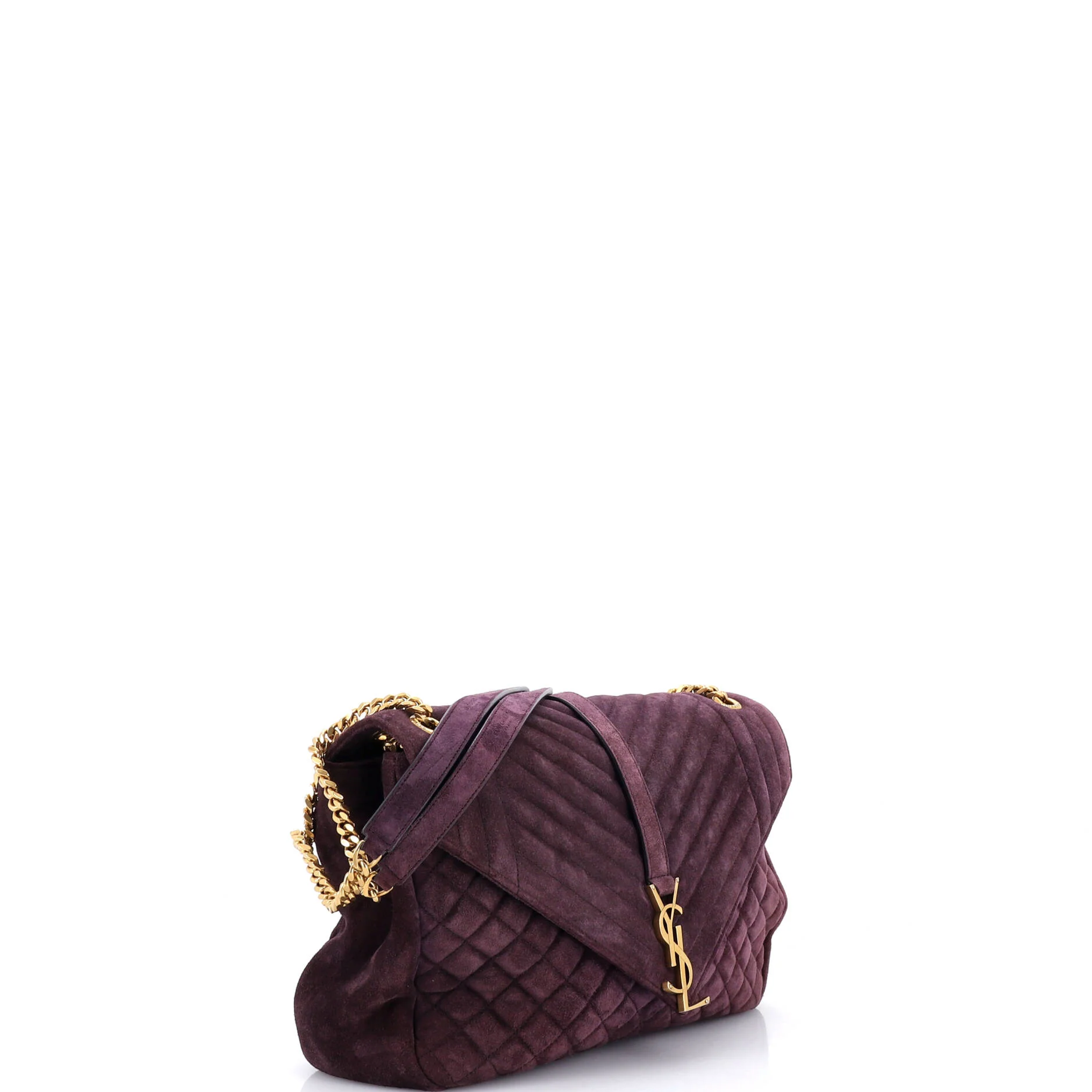 Classic Monogram Slouchy Envelope Satchel Quilted Suede Large - Image 2