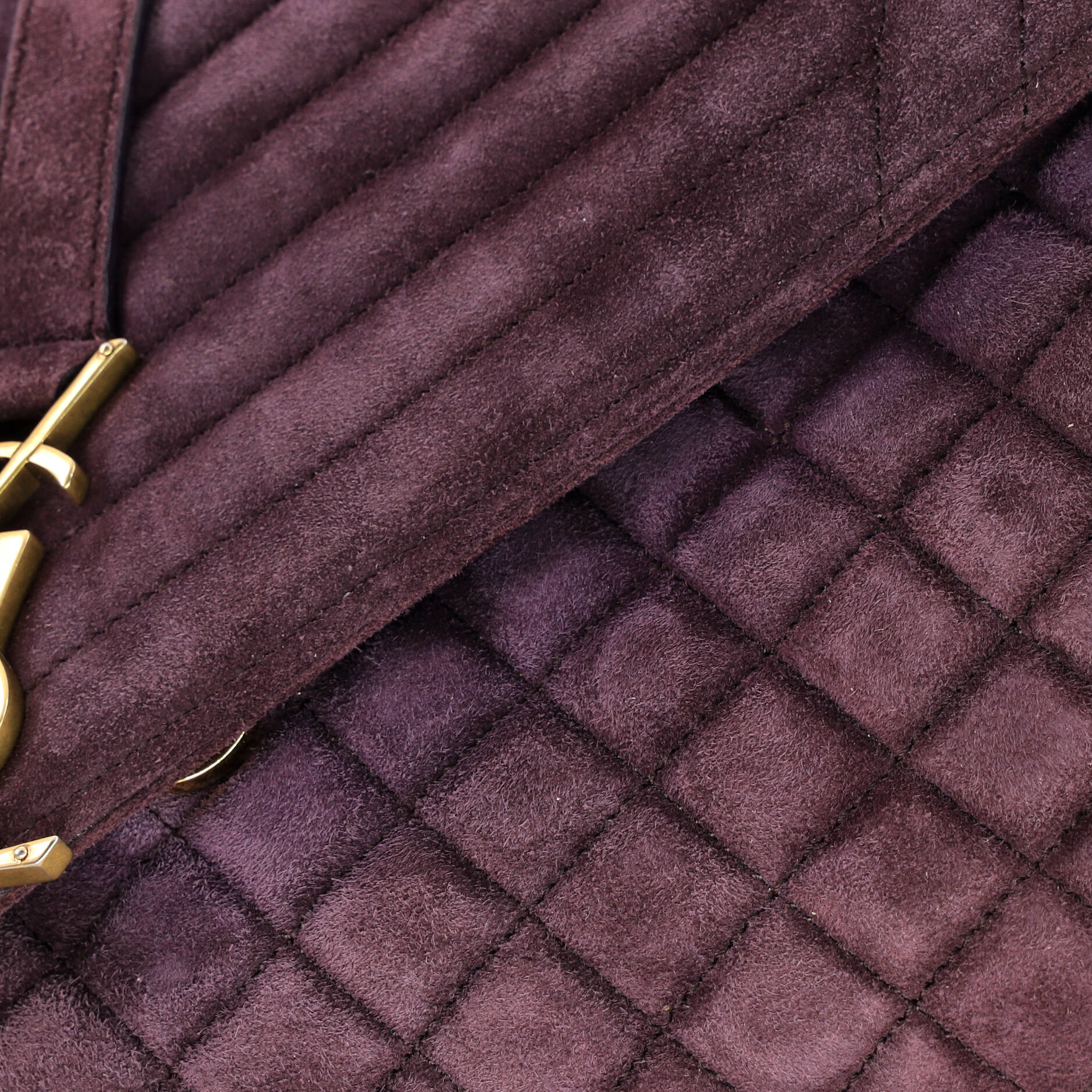 Classic Monogram Slouchy Envelope Satchel Quilted Suede Large - Image 6