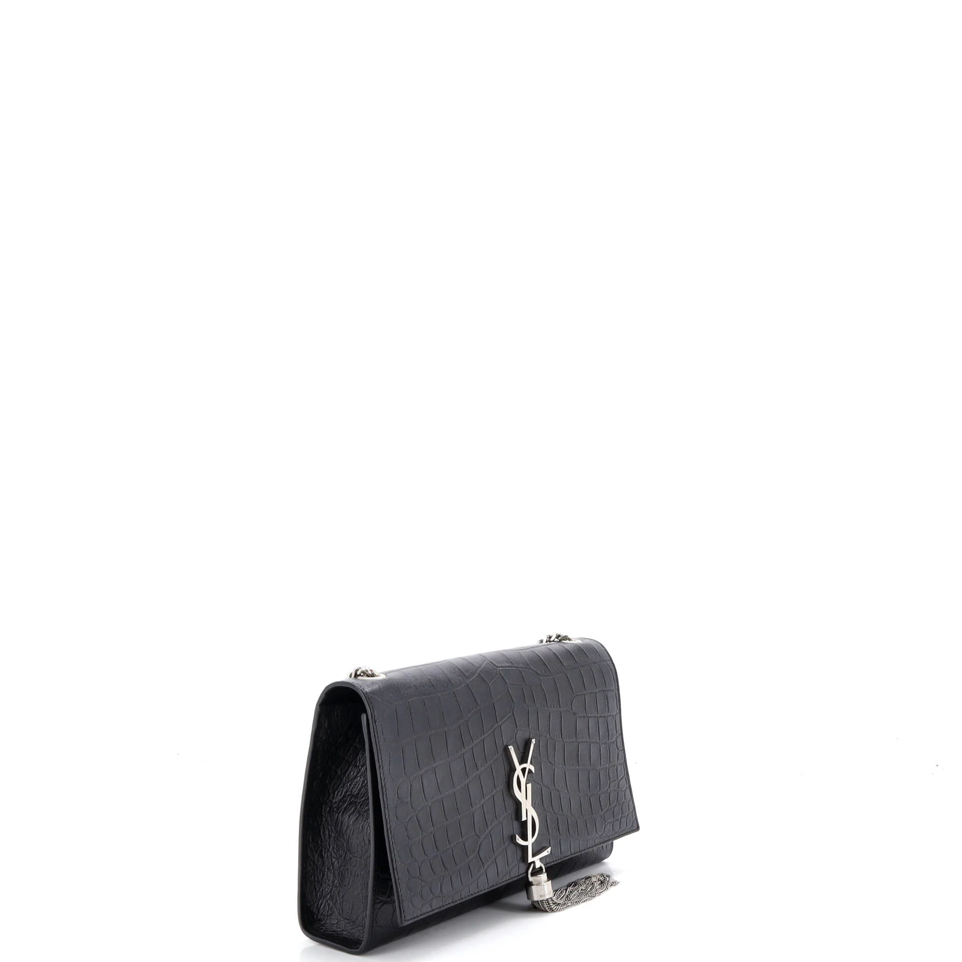 Classic Monogram Tassel Crossbody Bag Crocodile Embossed Leather Medium - Image 2