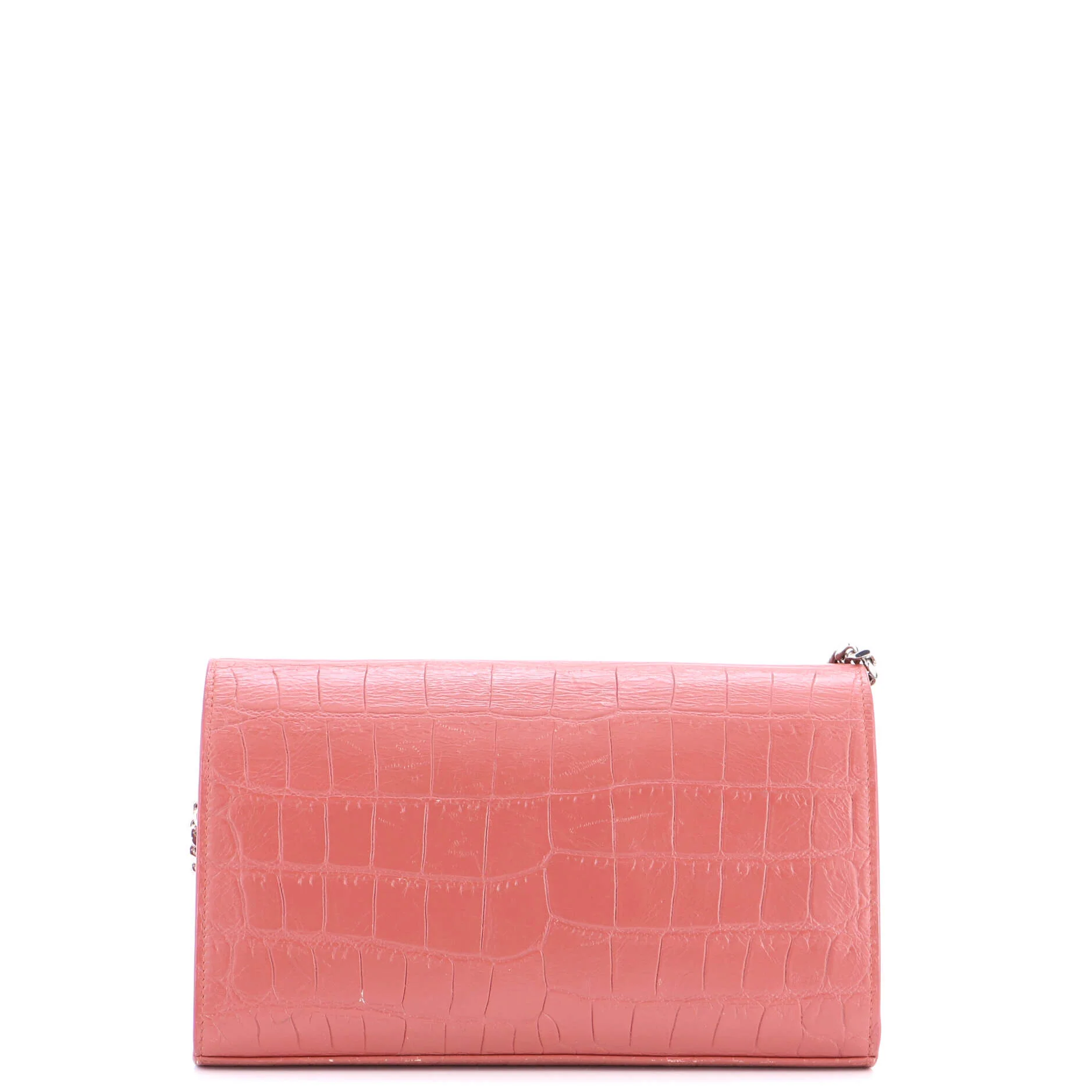 Classic Monogram Wallet on Chain Crocodile Embossed Leather Small - Image 3