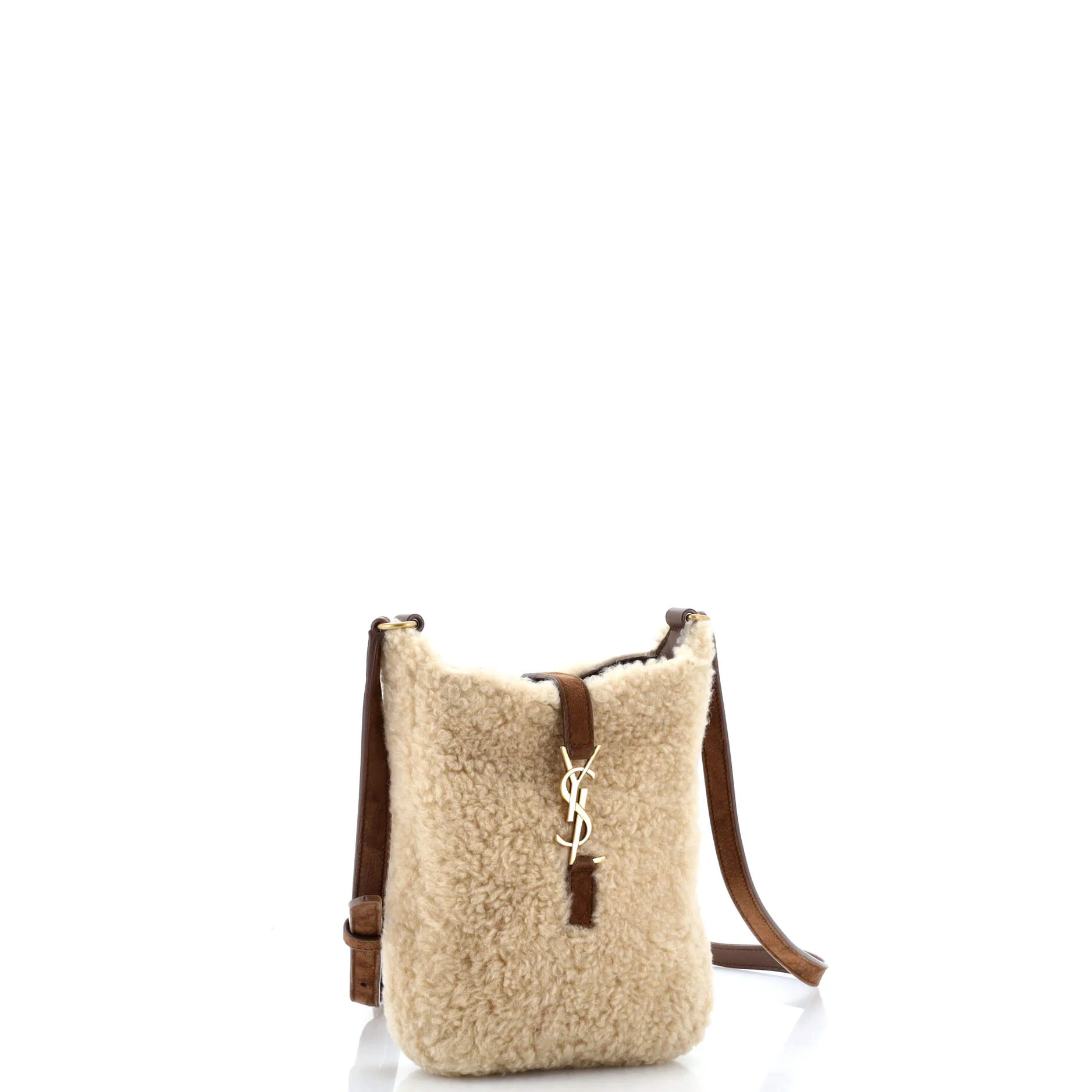 Le 5 a 7 Vertical Shoulder Bag Shearling with Suede - Image 2