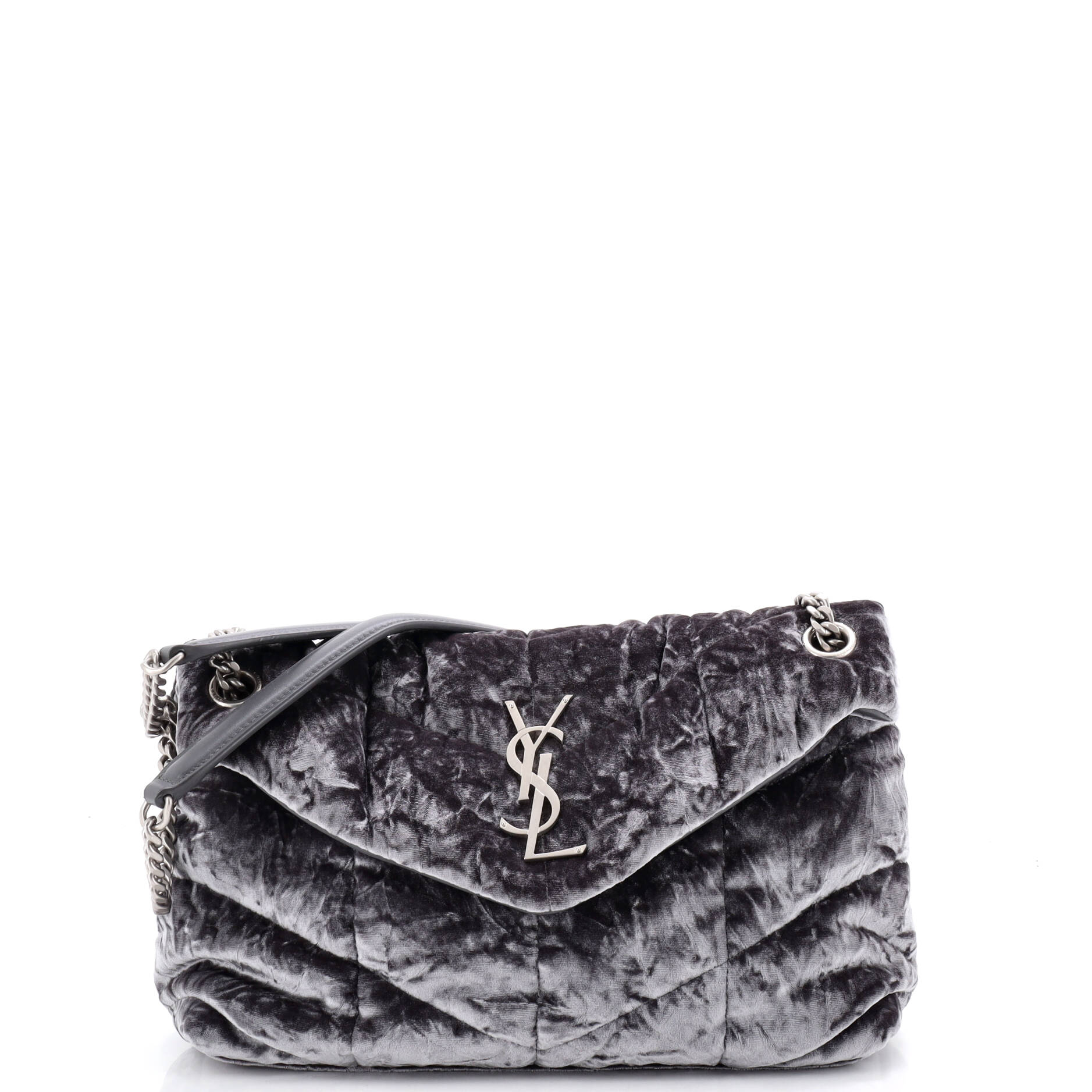 Loulou Puffer Shoulder Bag Quilted Velvet Small