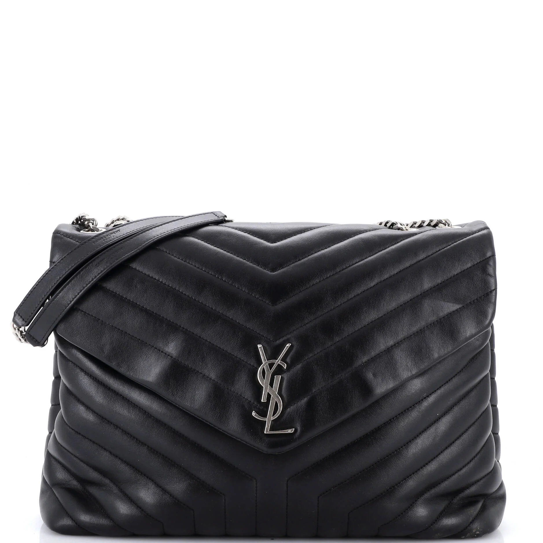 Loulou Shoulder Bag Matelasse Chevron Leather Large