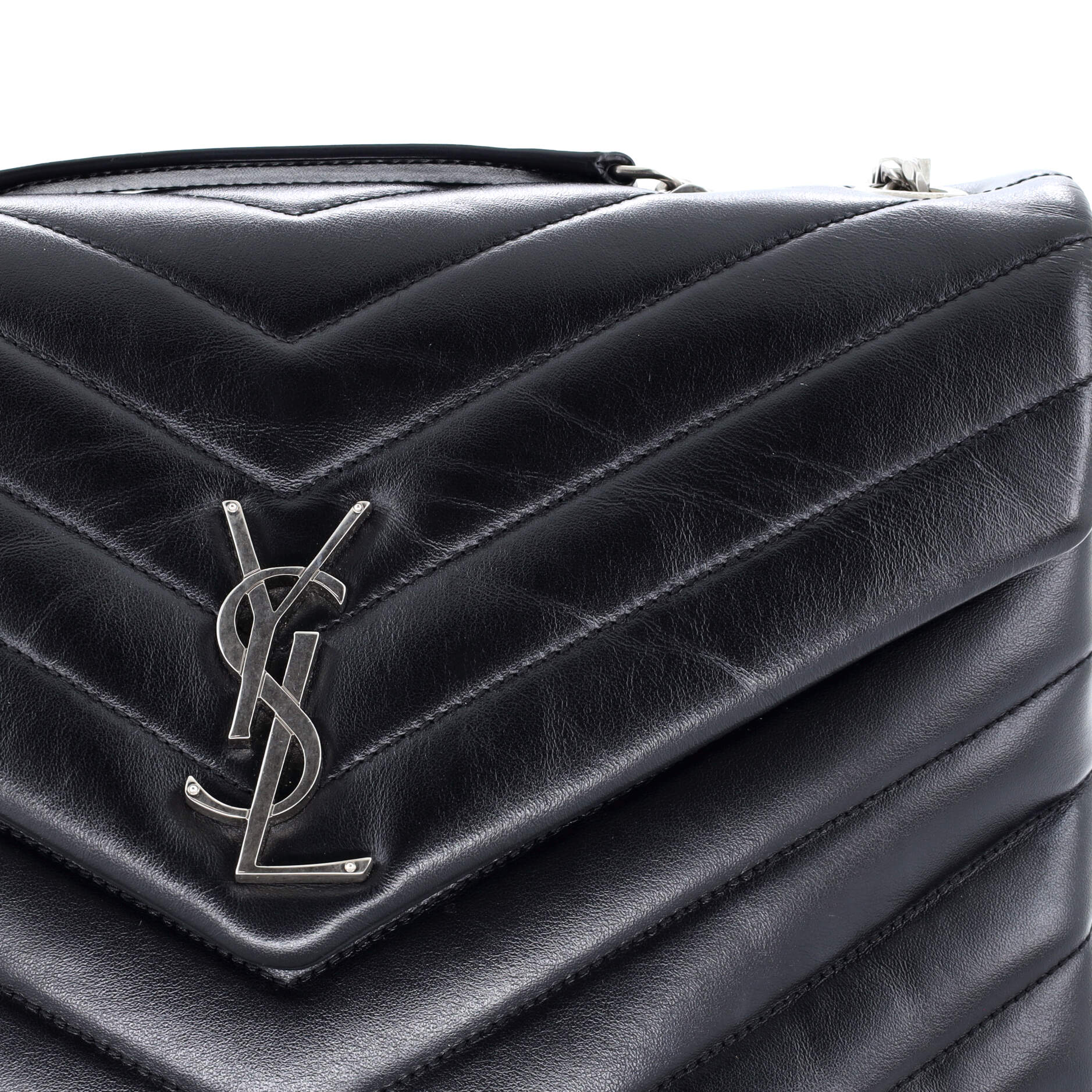 Loulou Shoulder Bag Matelasse Chevron Leather Medium - Image 6