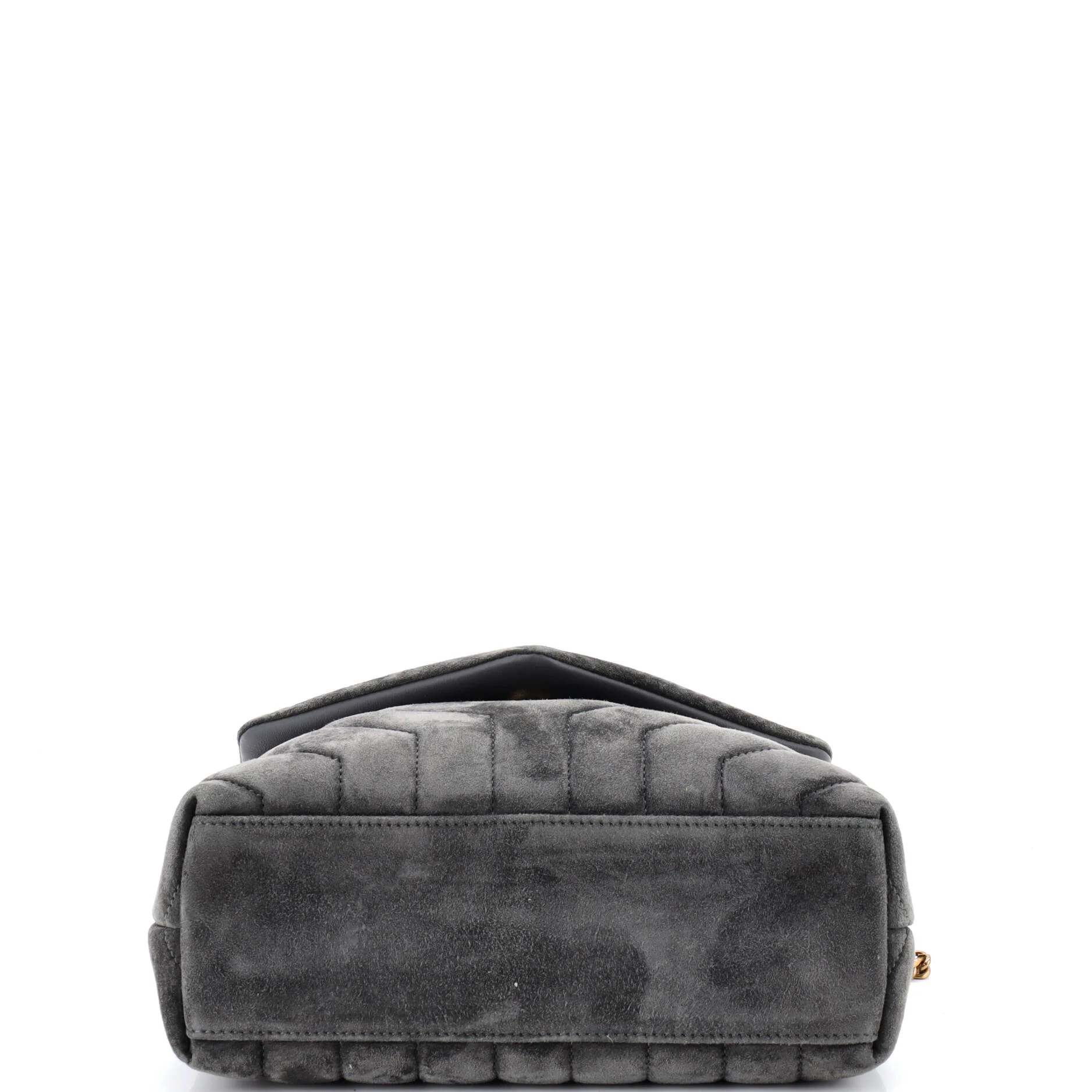 Loulou Shoulder Bag Matelasse Chevron Suede Small - Image 4