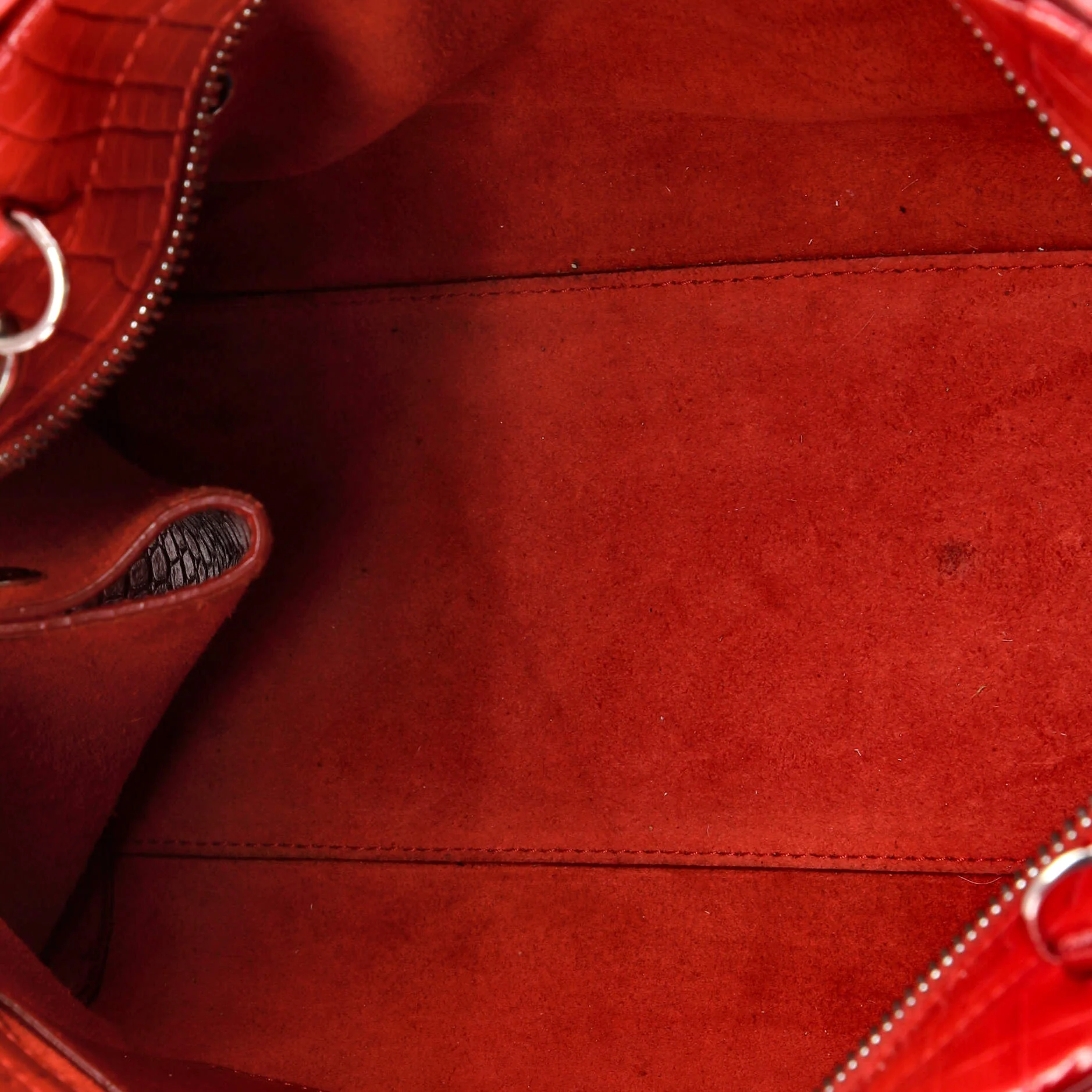 Rive Gauche Cabas Crocodile Embossed Leather Small - Image 5