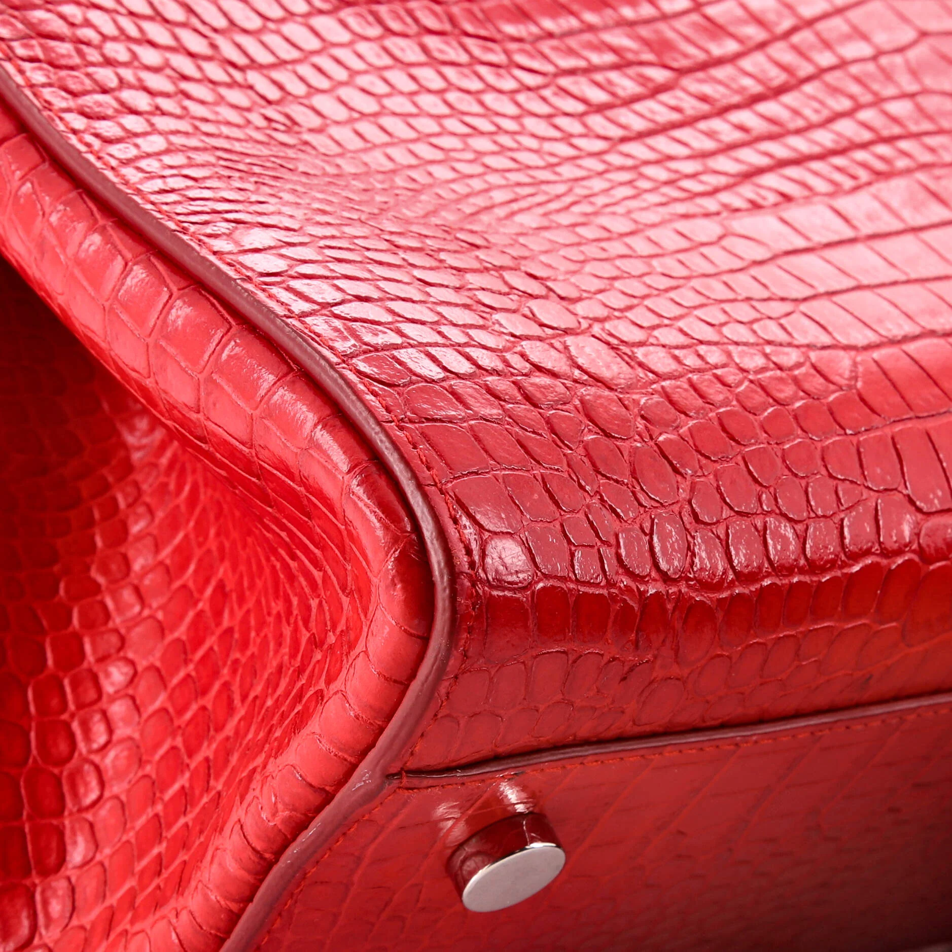 Rive Gauche Cabas Crocodile Embossed Leather Small - Image 6