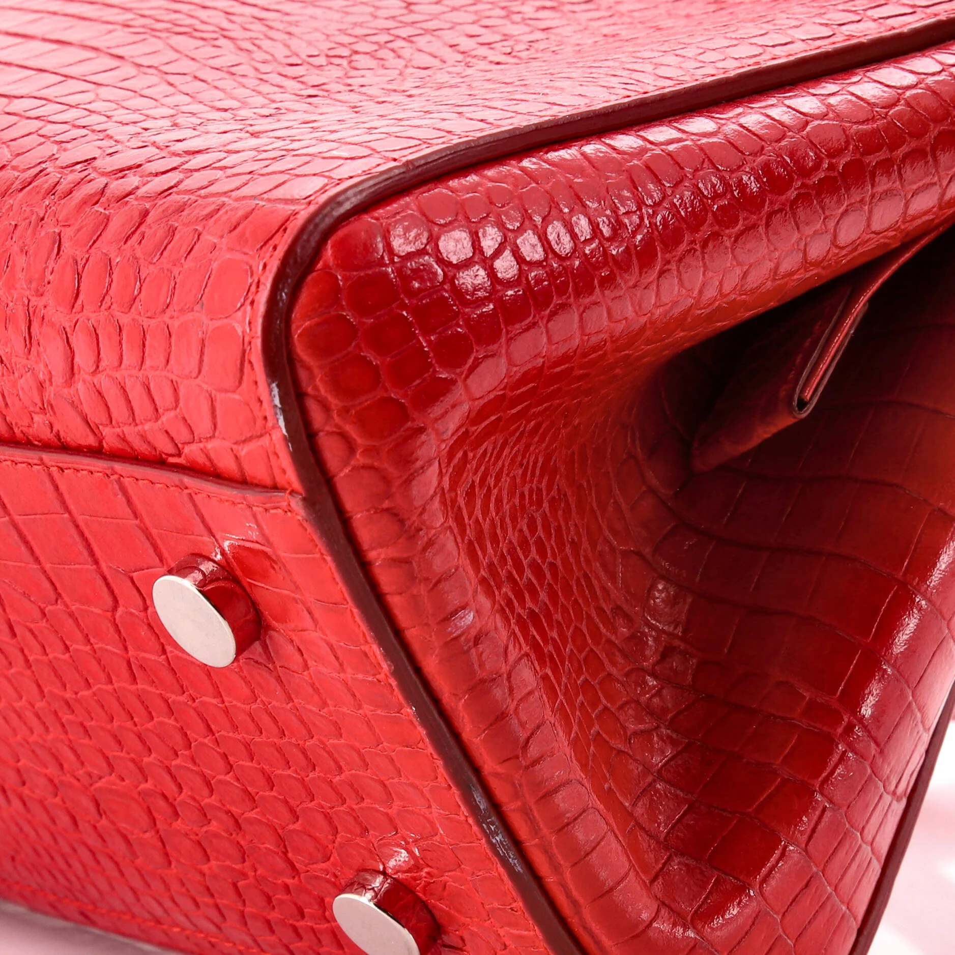 Rive Gauche Cabas Crocodile Embossed Leather Small - Image 7