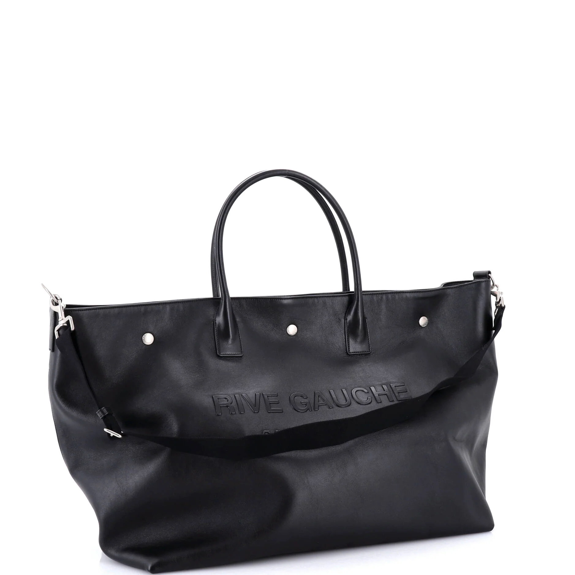 Rive Gauche Shopper Tote Embossed Leather Maxi - Image 2