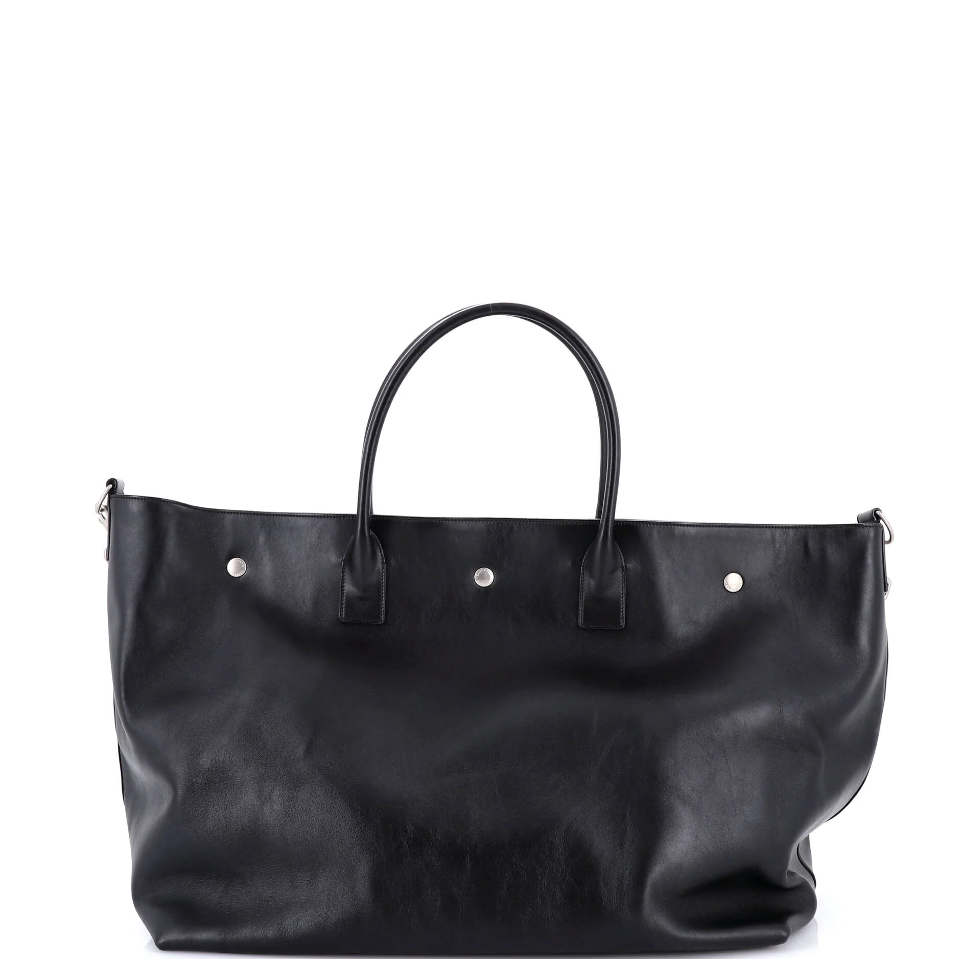 Rive Gauche Shopper Tote Embossed Leather Maxi - Image 3