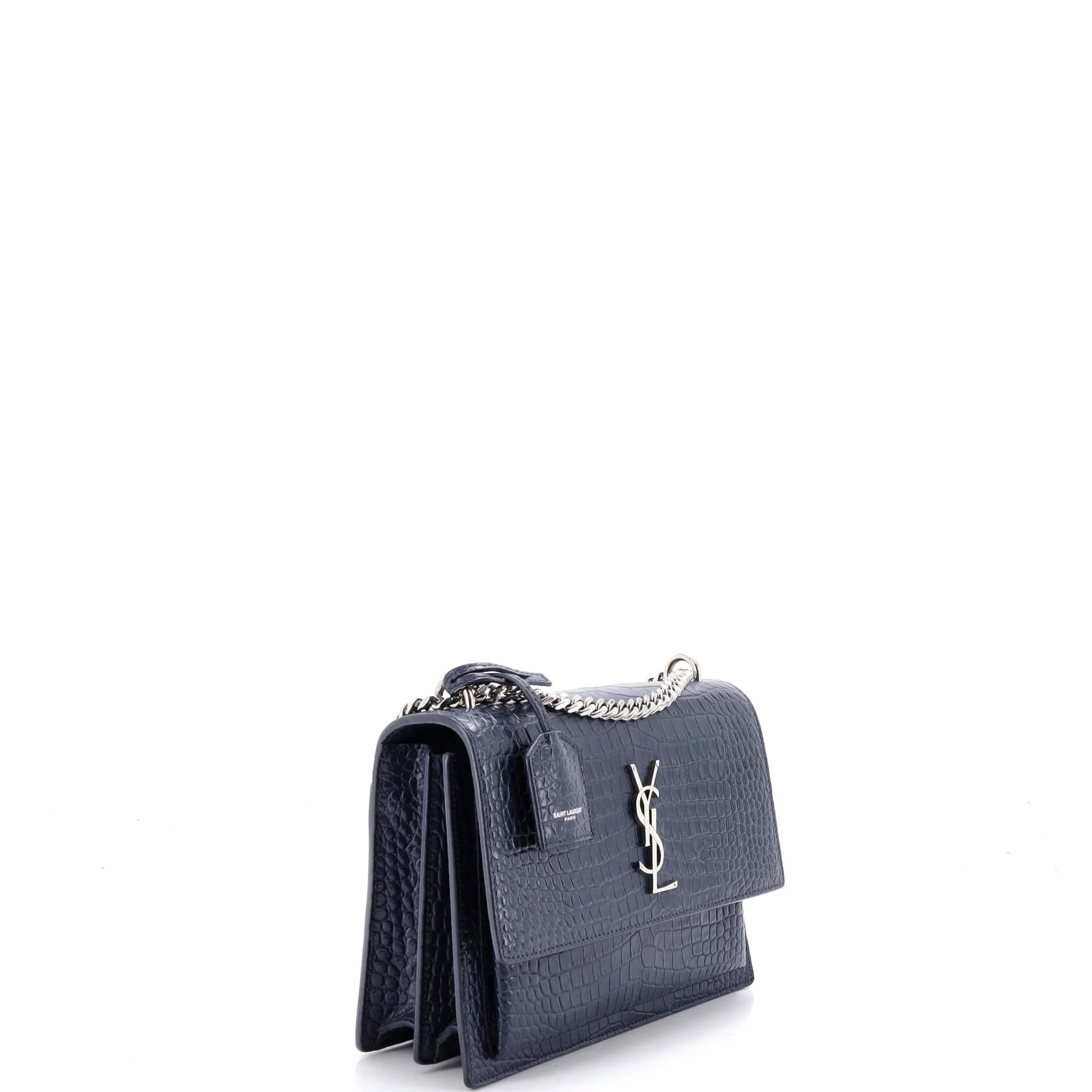 Sunset Crossbody Bag Crocodile Embossed Leather Medium - Image 2