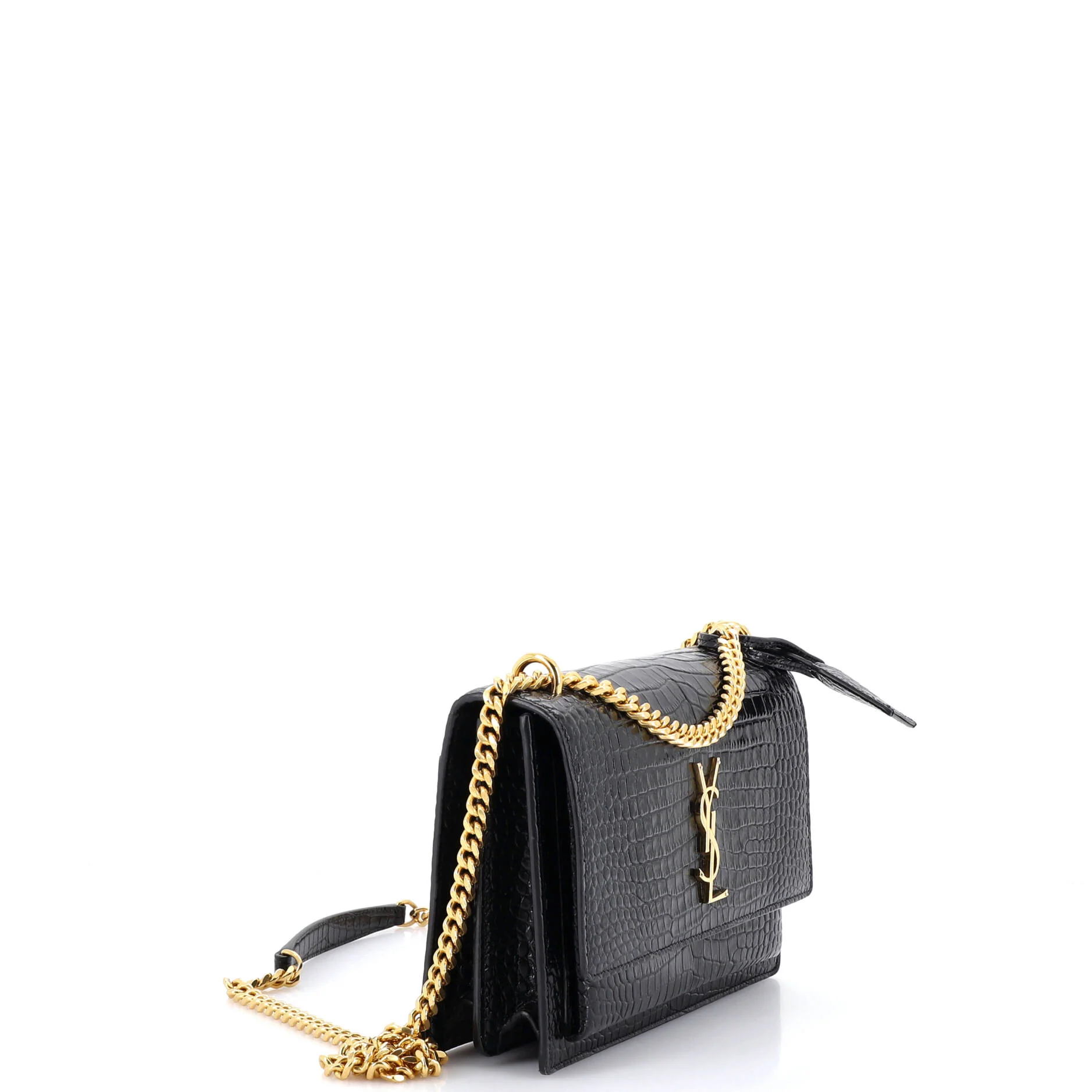 Sunset Crossbody Bag Crocodile Embossed Leather Medium - Image 2