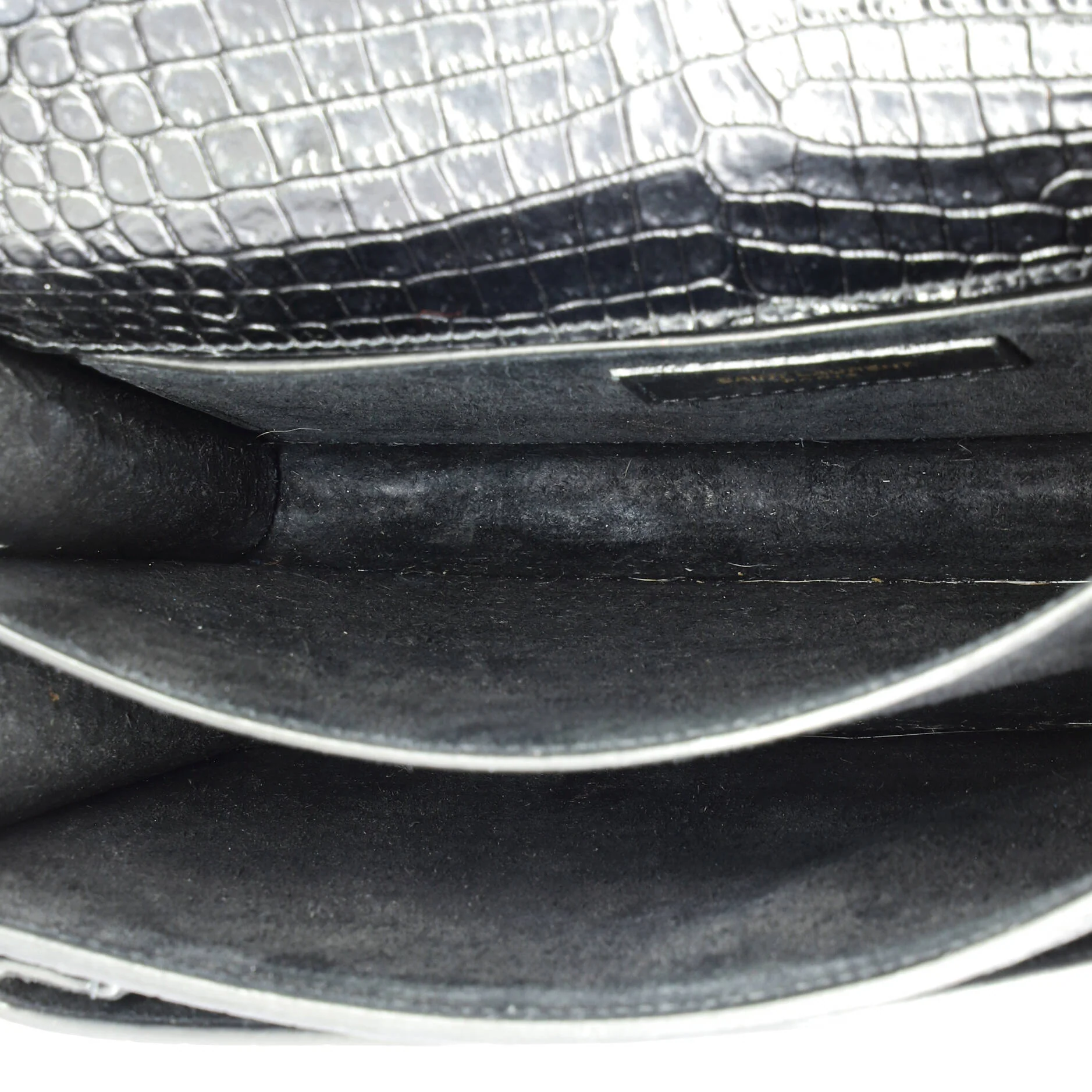 Sunset Crossbody Bag Crocodile Embossed Leather Medium - Image 5