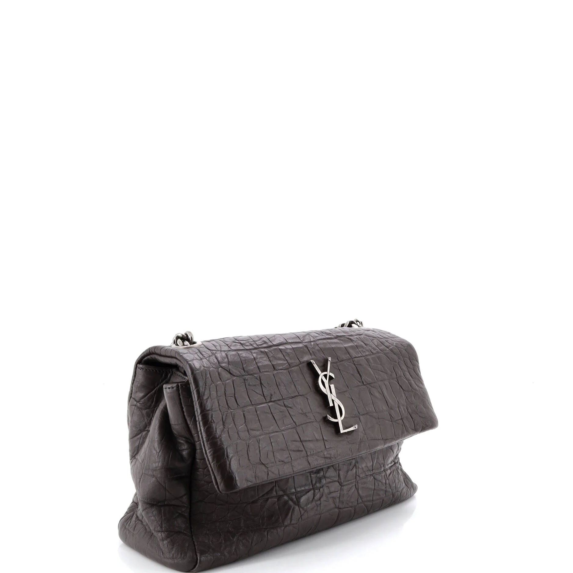 West Hollywood Shoulder Bag Crocodile Embossed Leather Medium - Image 2