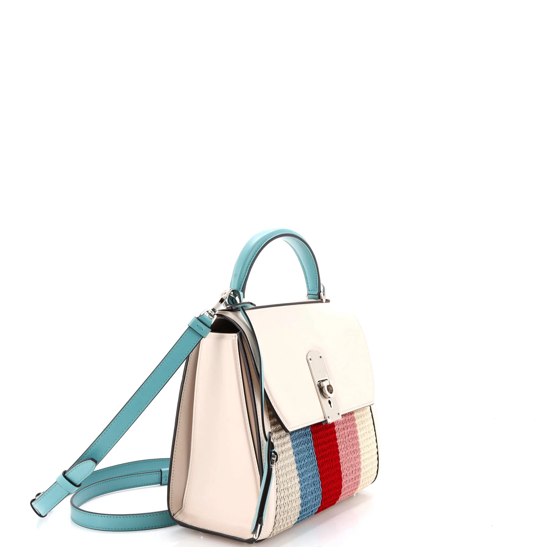Boxyz Top Handle Bag Leather with Strpe Cord Medium - Image 2