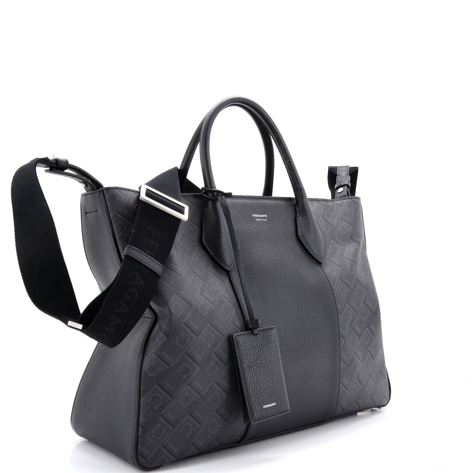 Fold Side Star Tote Printed Coated Canvas and Leather Large - Image 2