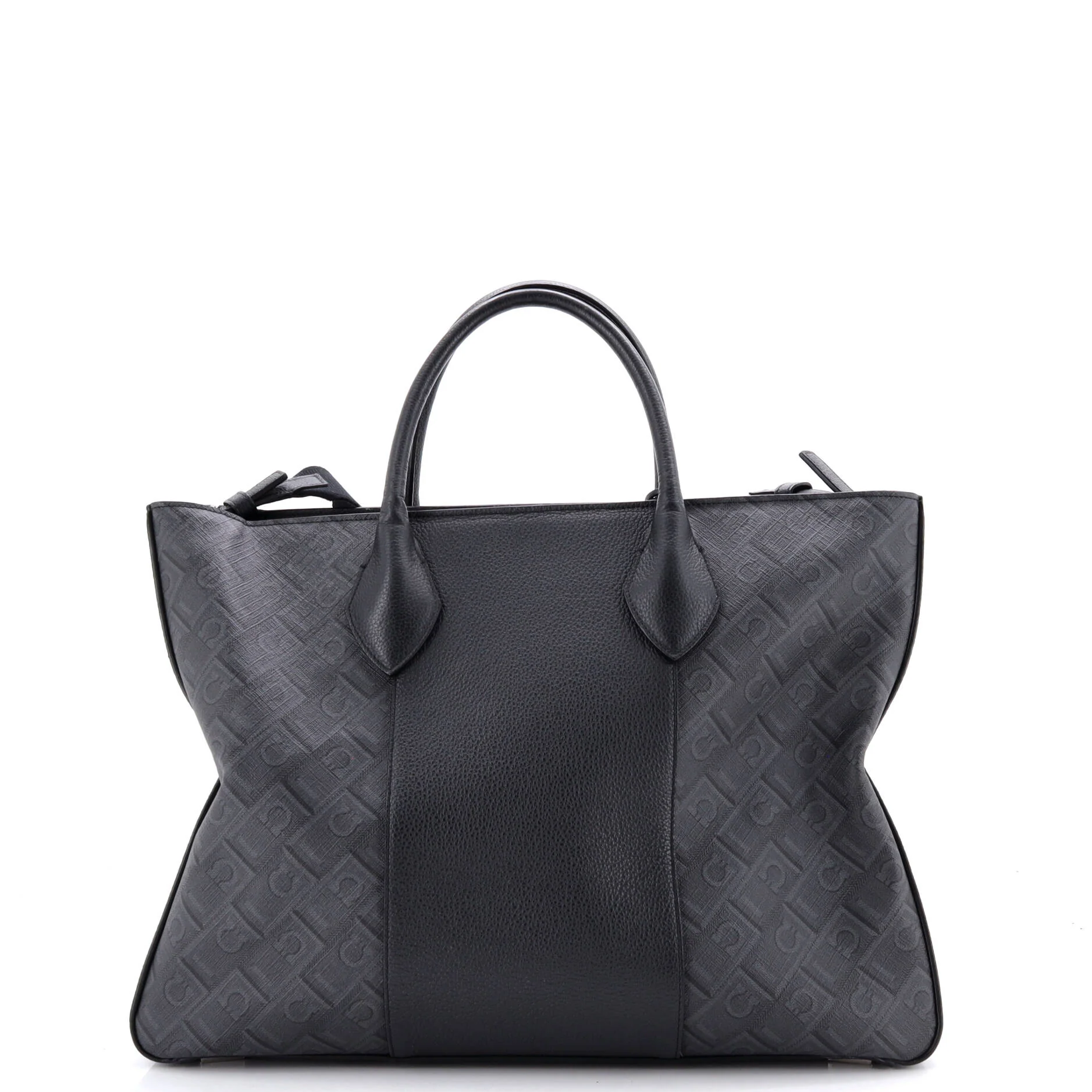 Fold Side Star Tote Printed Coated Canvas and Leather Large - Image 3