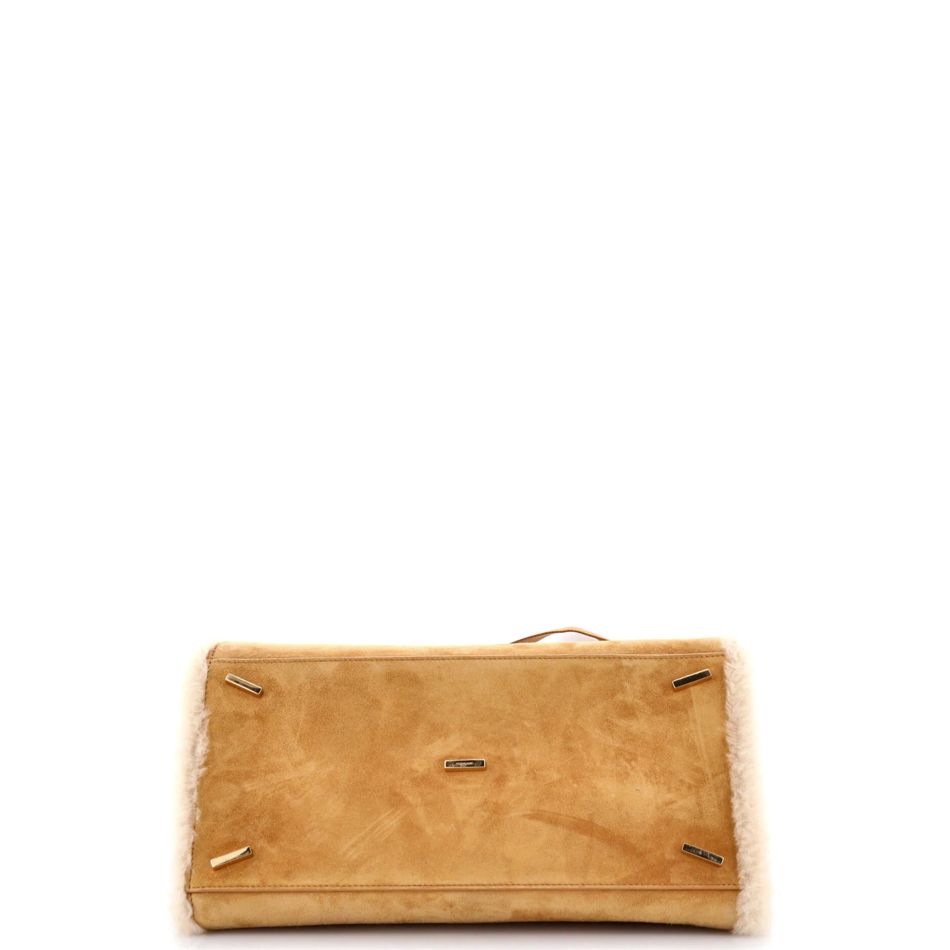 Hug Top Handle Bag Suede and Shearling Medium - Image 4