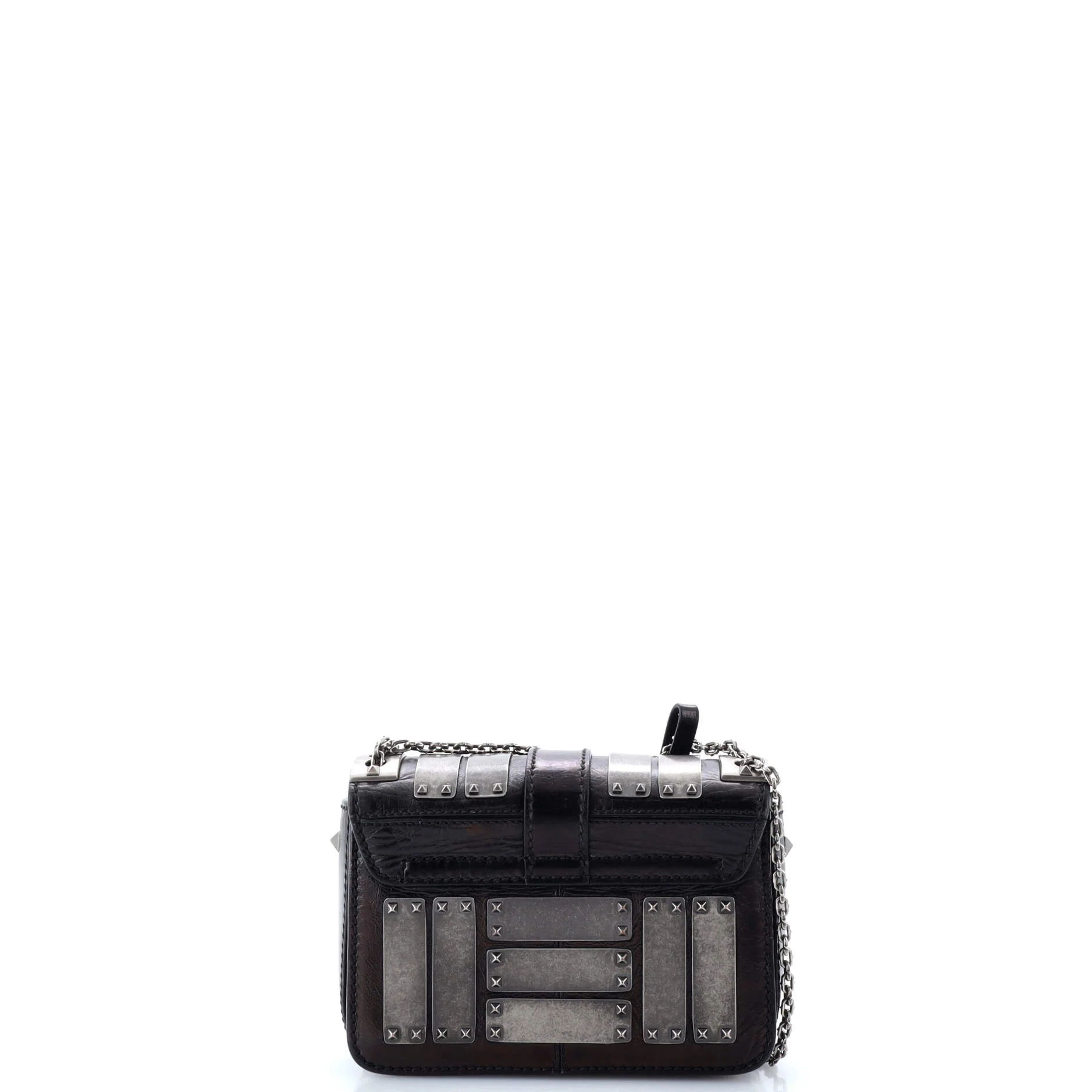 B-Rockstud Shoulder Bag Glazed Leather with Metal Embellishment Micro - Image 3