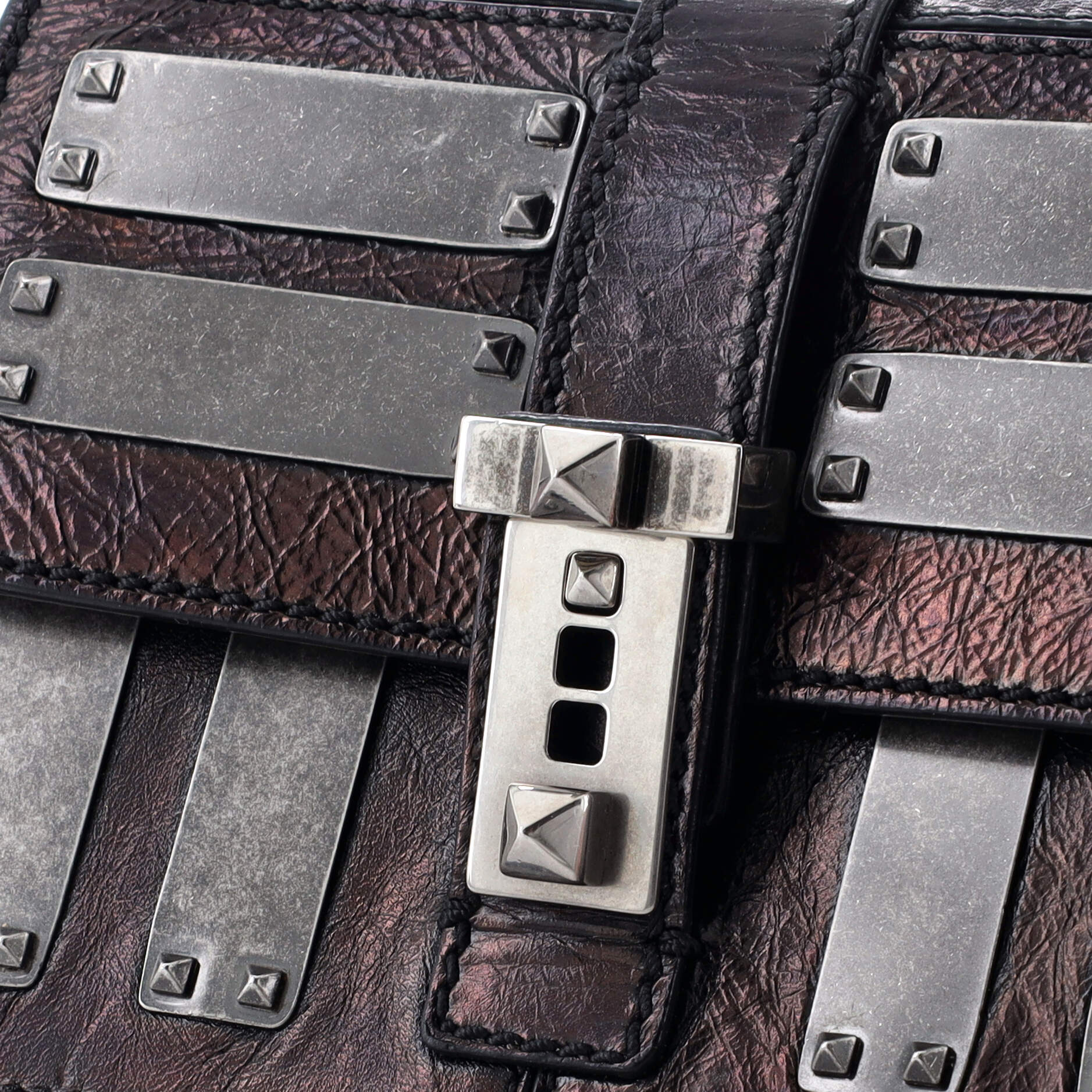 B-Rockstud Shoulder Bag Glazed Leather with Metal Embellishment Micro - Image 6