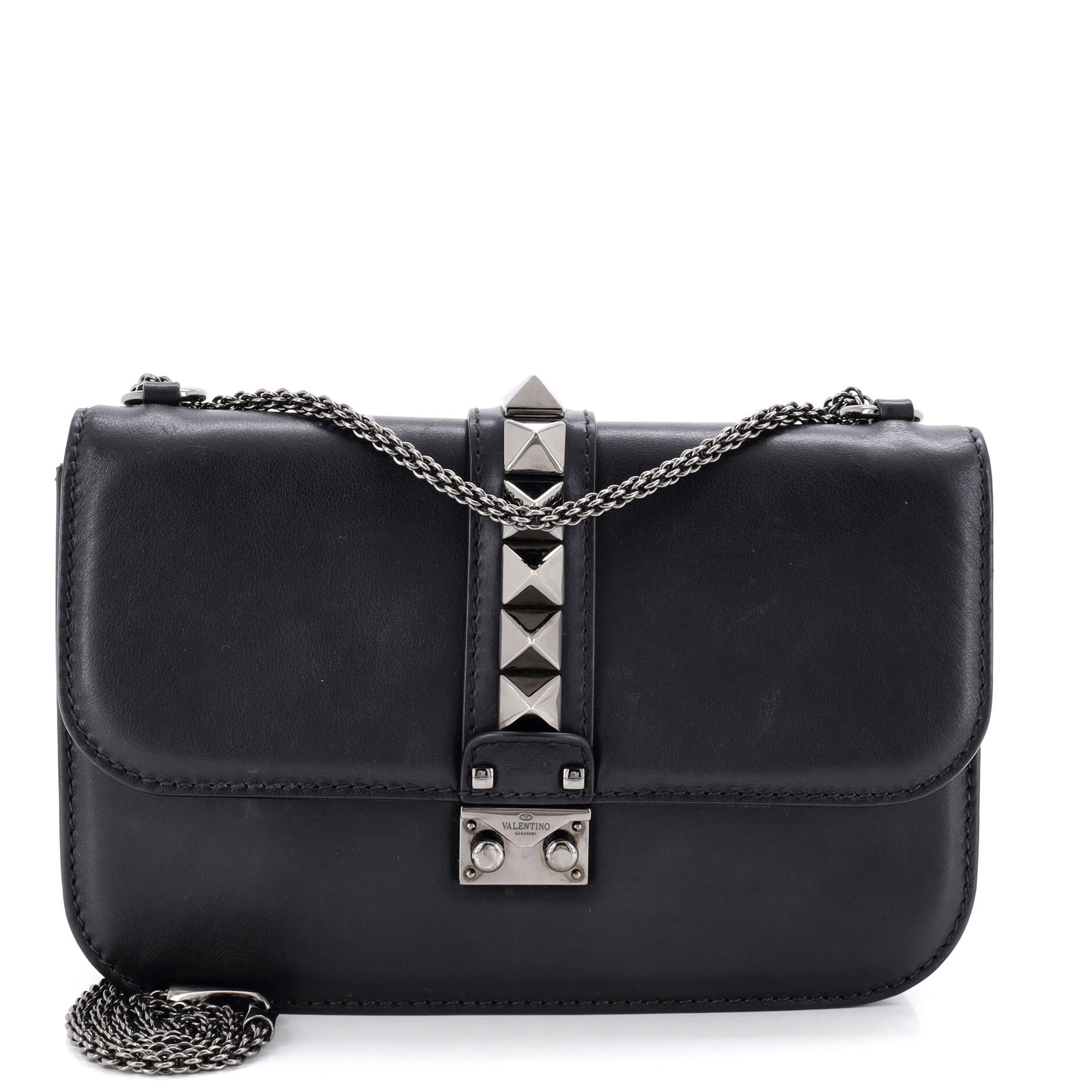 Glam Lock Shoulder Bag Leather Medium
