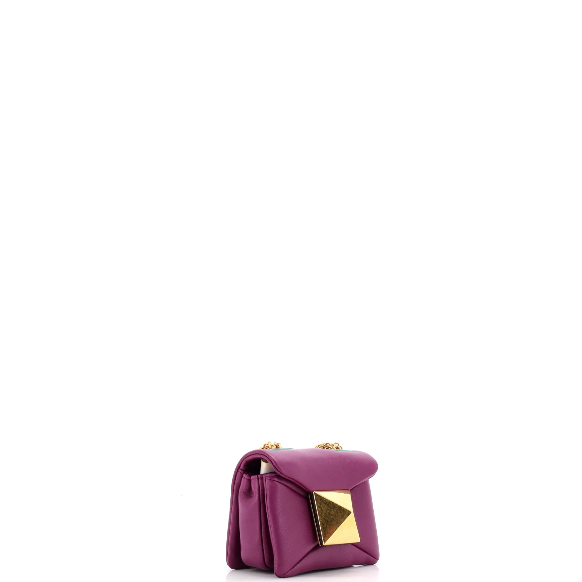 One Stud Chain Flap Bag Leather Micro - Image 2