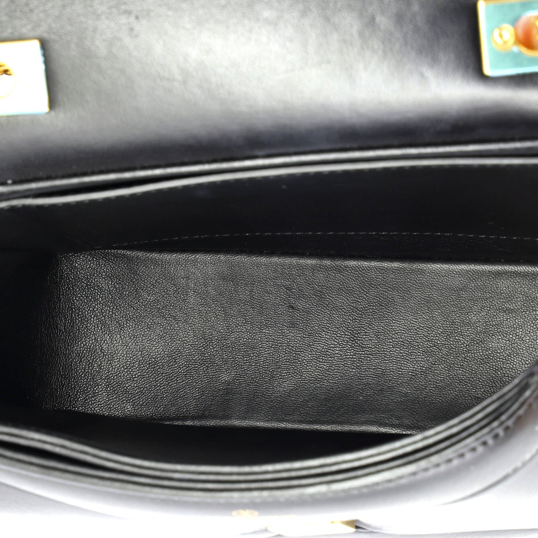 One Stud Chain Flap Bag Leather Small - Image 5