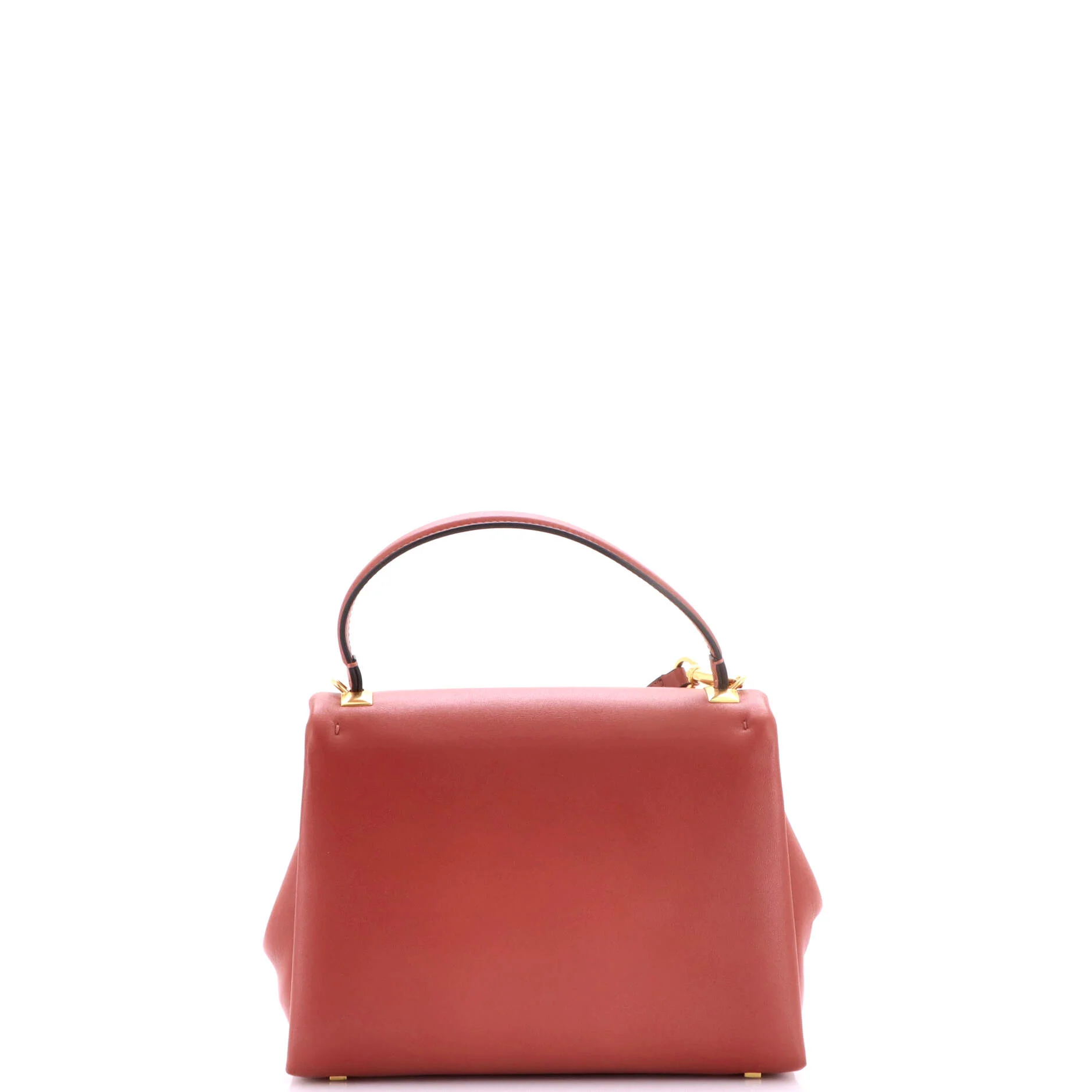 One Stud Top Handle Flap Bag Leather Small - Image 3
