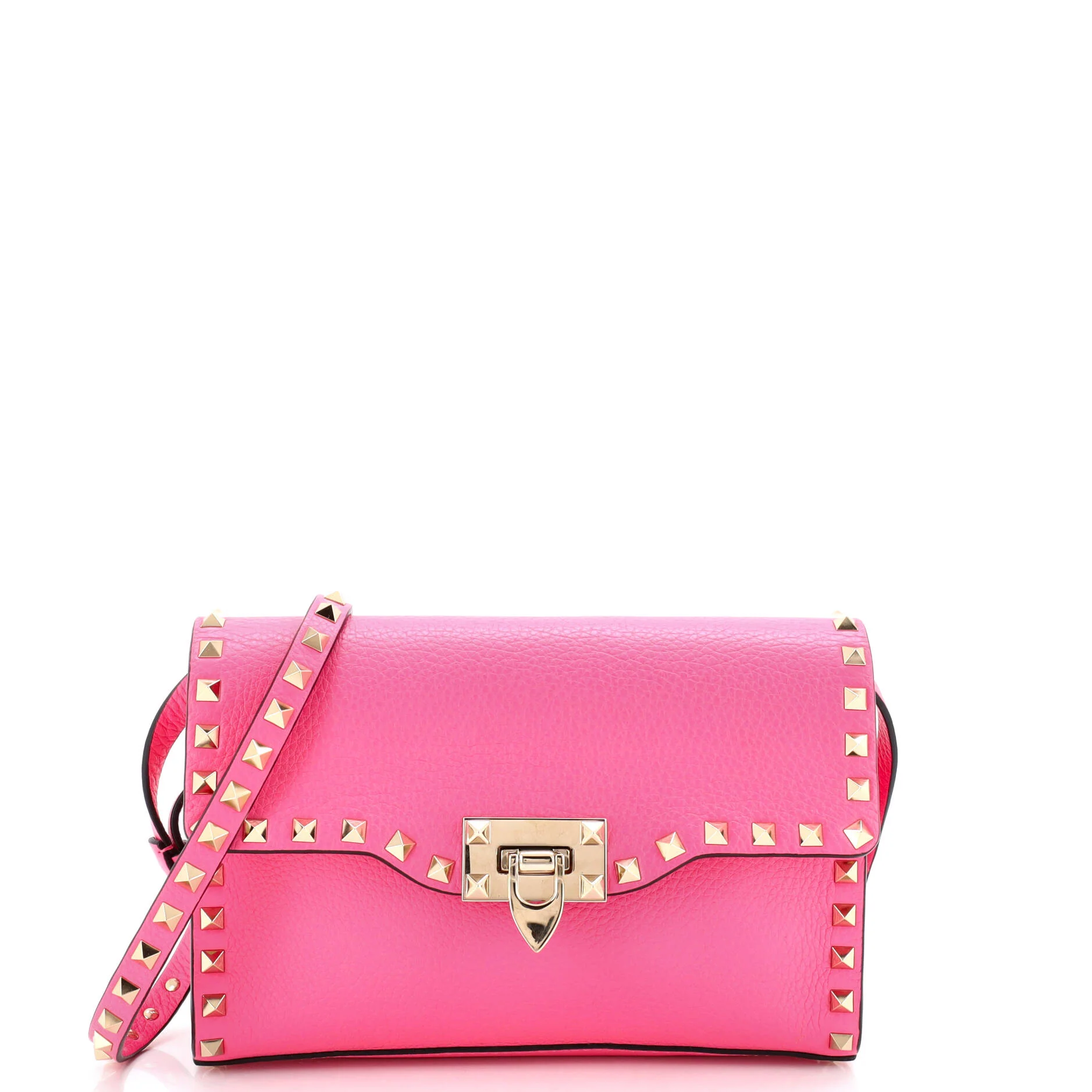 Rockstud Flip Lock Flap Bag Leather Small