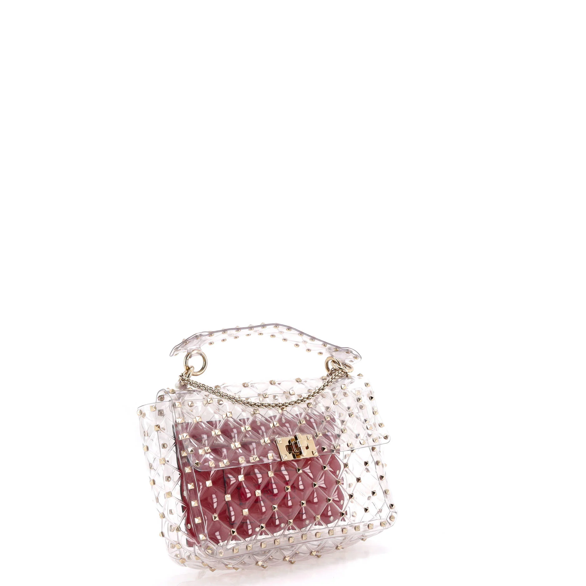 Rockstud Spike Flap Bag Quilted PVC Medium - Image 2
