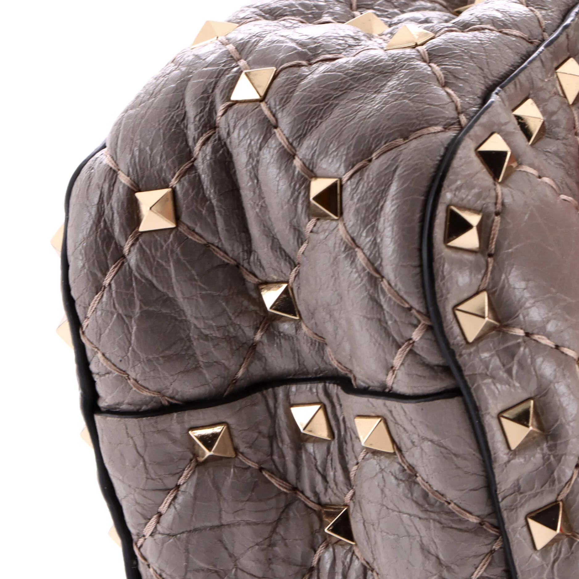 Rockstud Spike Flap Bag Sequin Embellished Quilted Leather Medium - Image 6